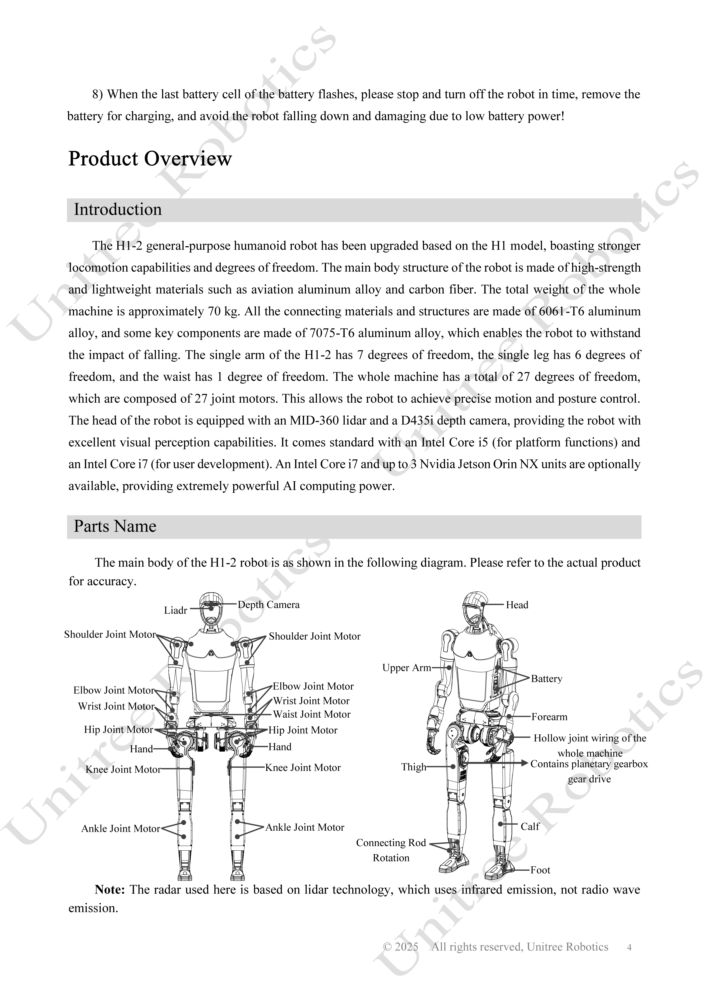 Unitree H1-2 Official User Manual page 5