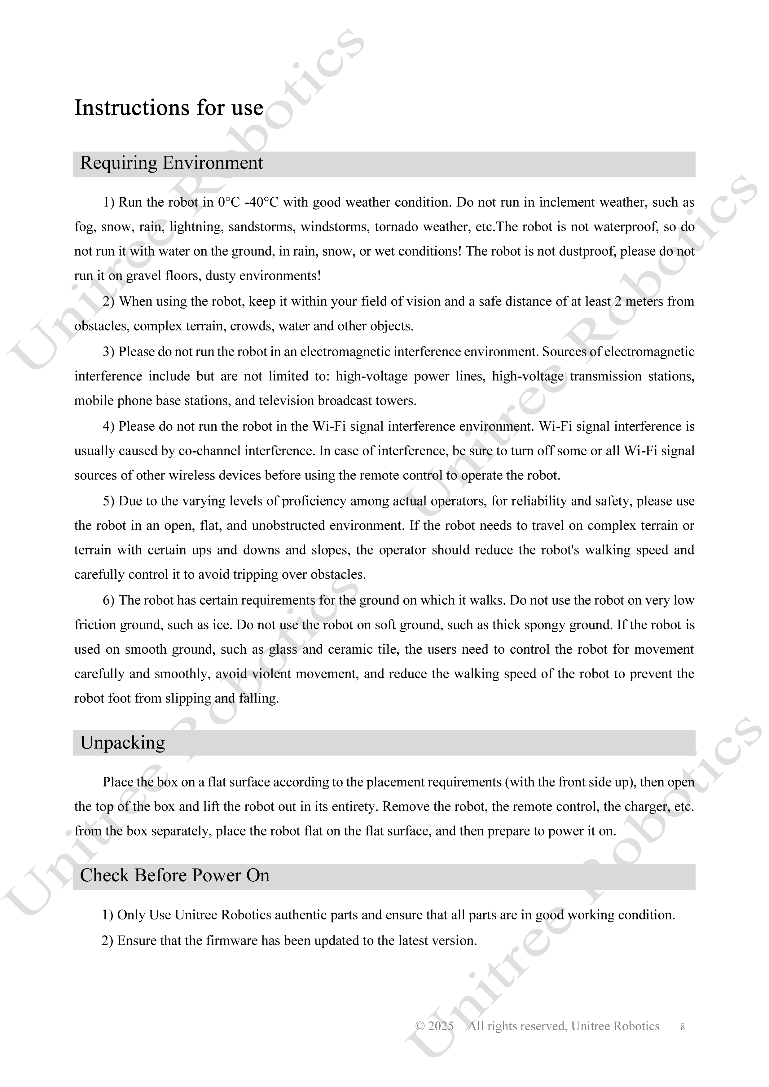 Unitree H1-2 Official User Manual page 9
