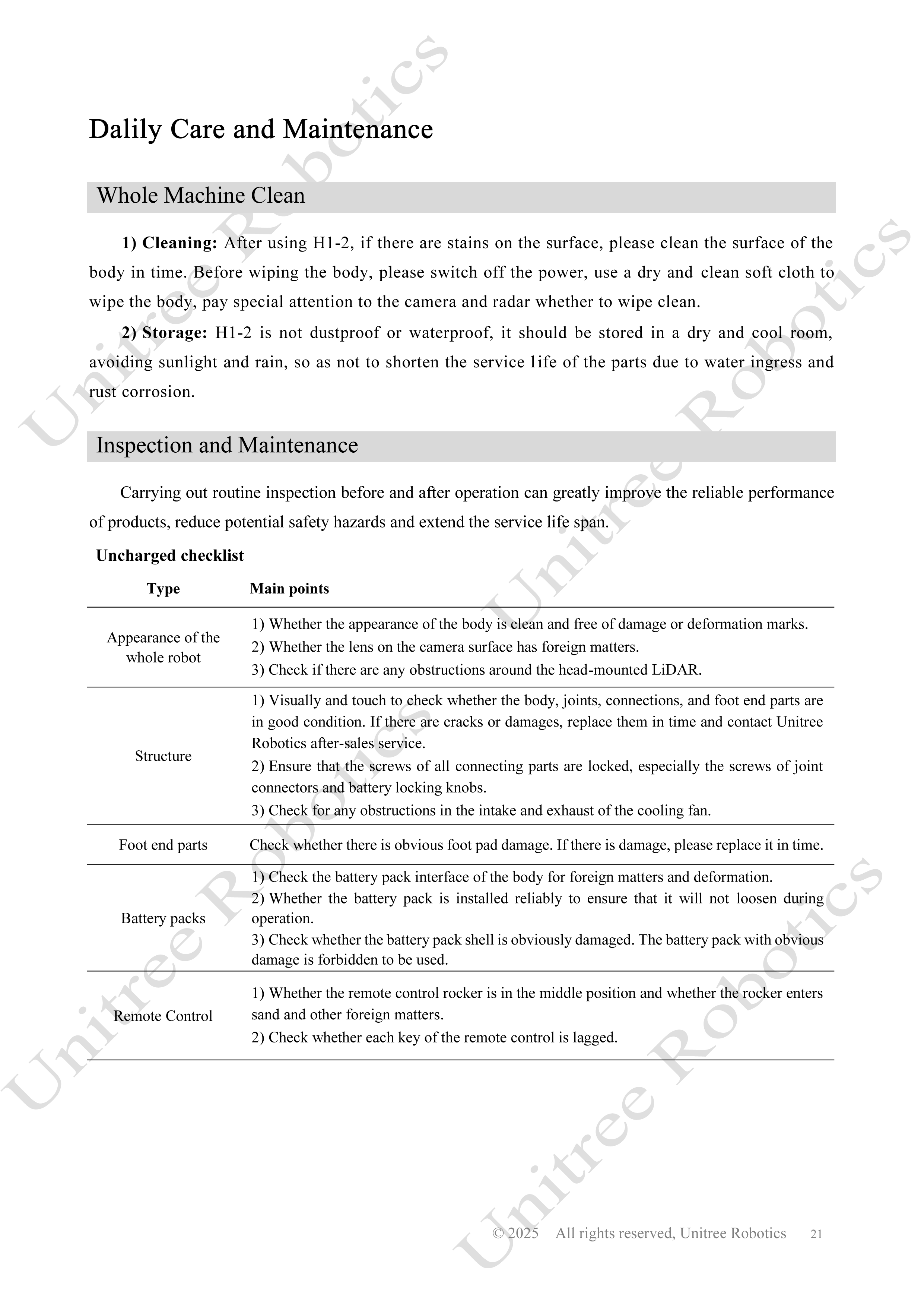 Unitree H1-2 Official User Manual page 22