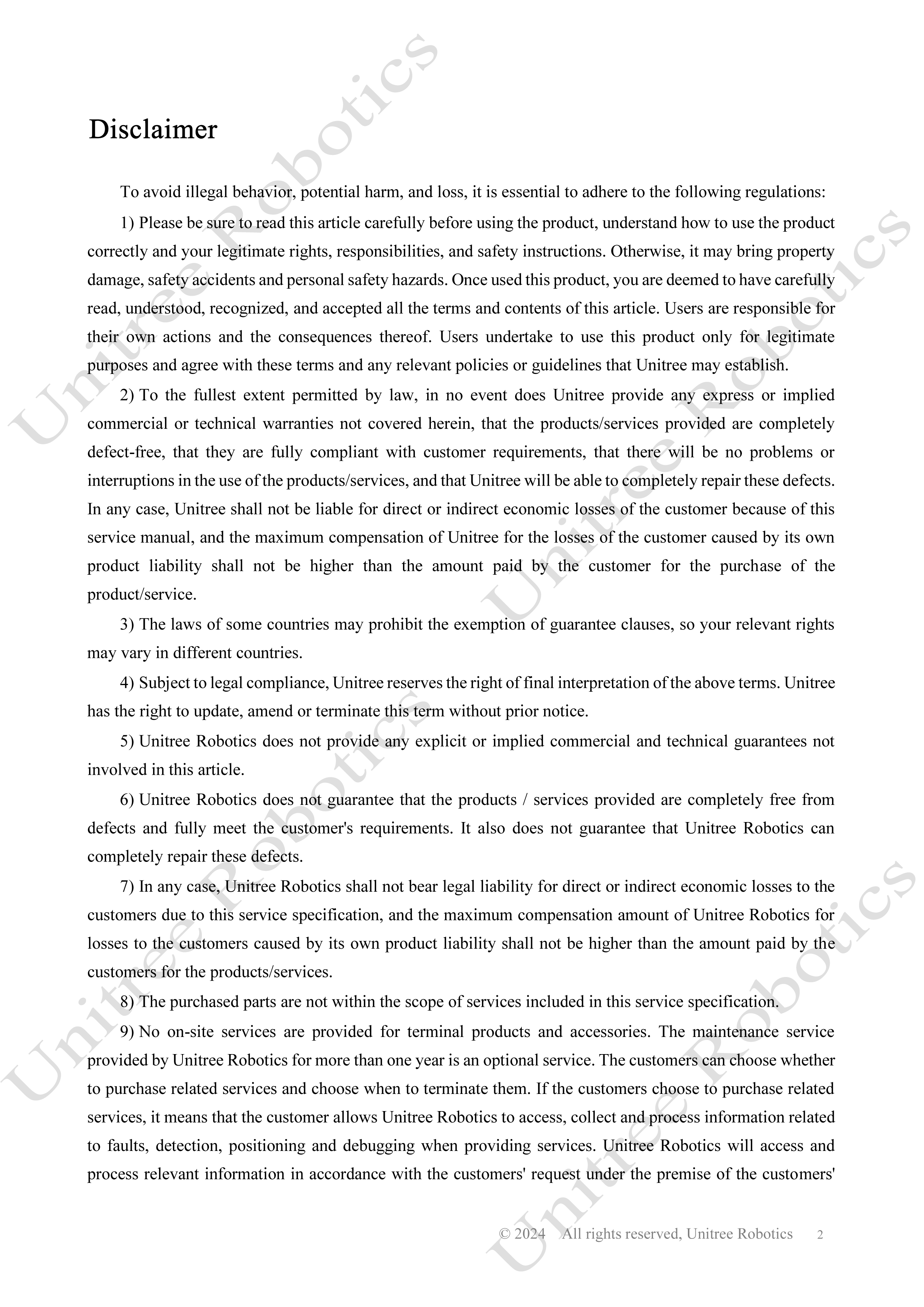 Unitree H1 Official User Manual page 3