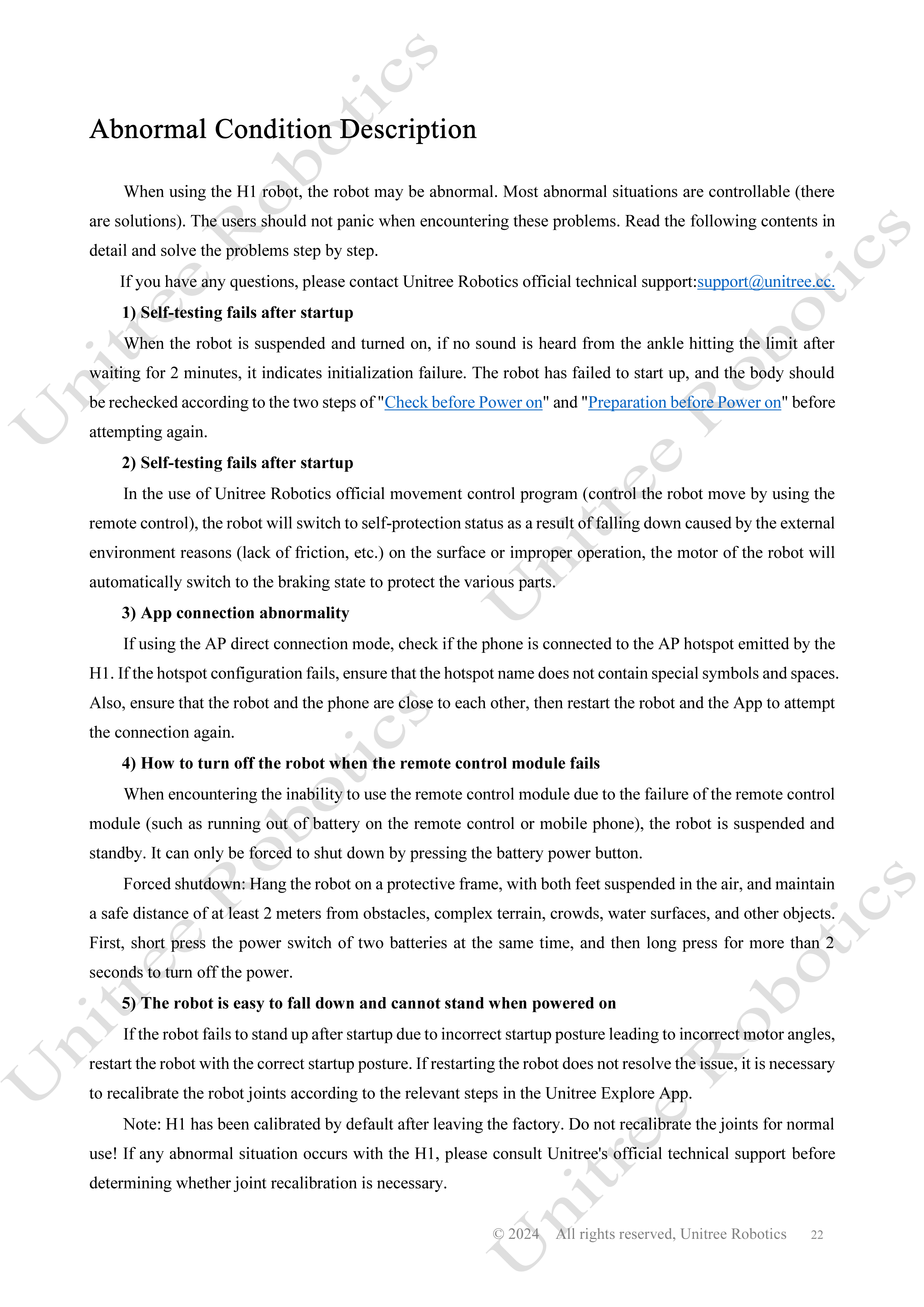 Unitree H1 Official User Manual page 23