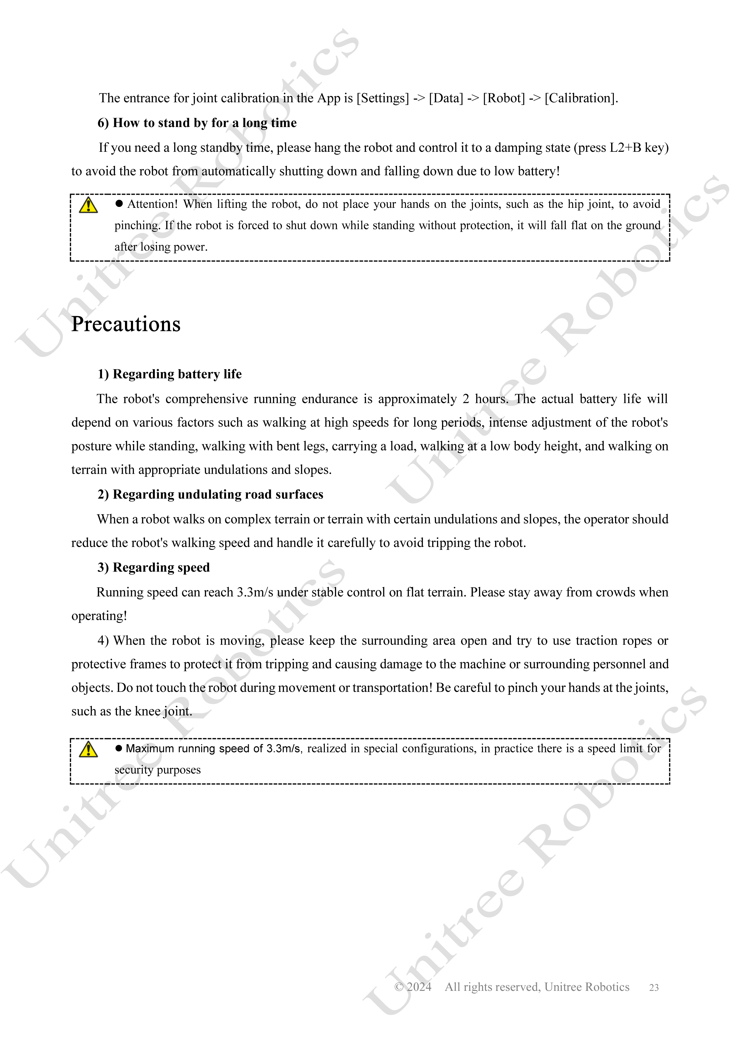 Unitree H1 Official User Manual page 24