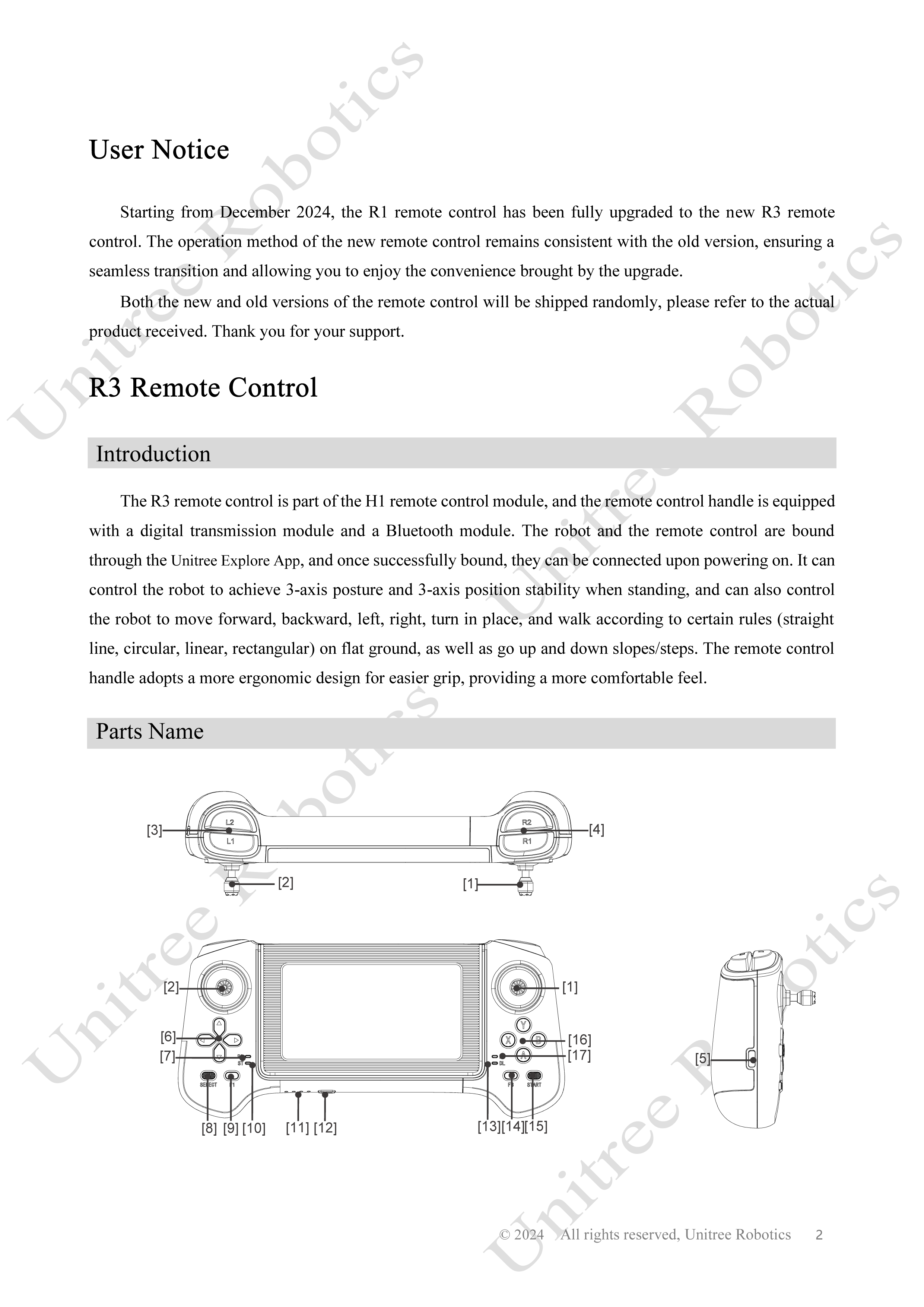 Unitree H1 Remote Control Manual page 2