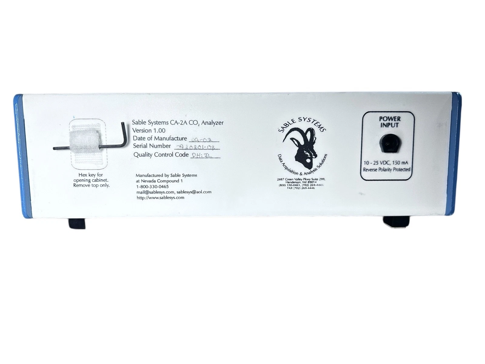 Sable Systems CA-2A Carbon Dioxide CO₂ Analyzer – Tested, Excellent Condition — photo 7 of 10