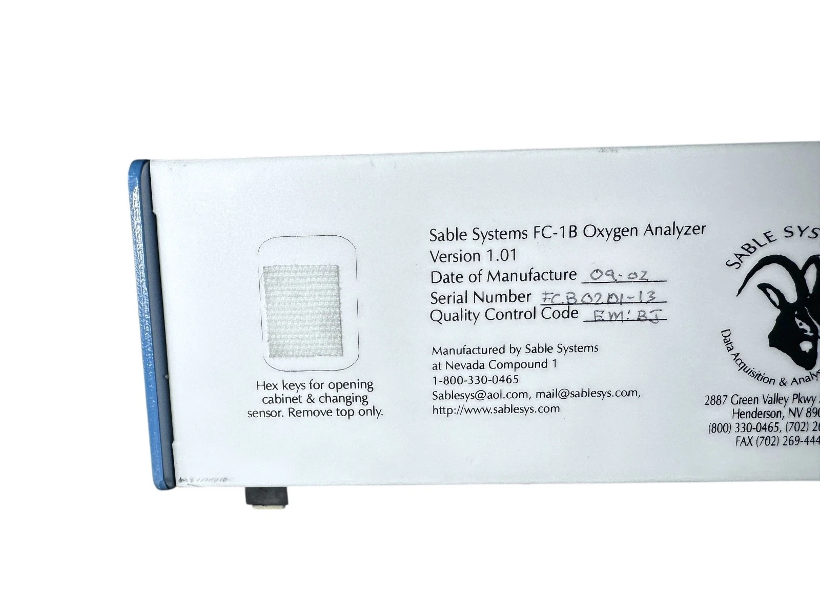 Sable Systems FC-1B Oxygen (O₂) Analyzer – Tested, Excellent Condition — photo 6 of 13