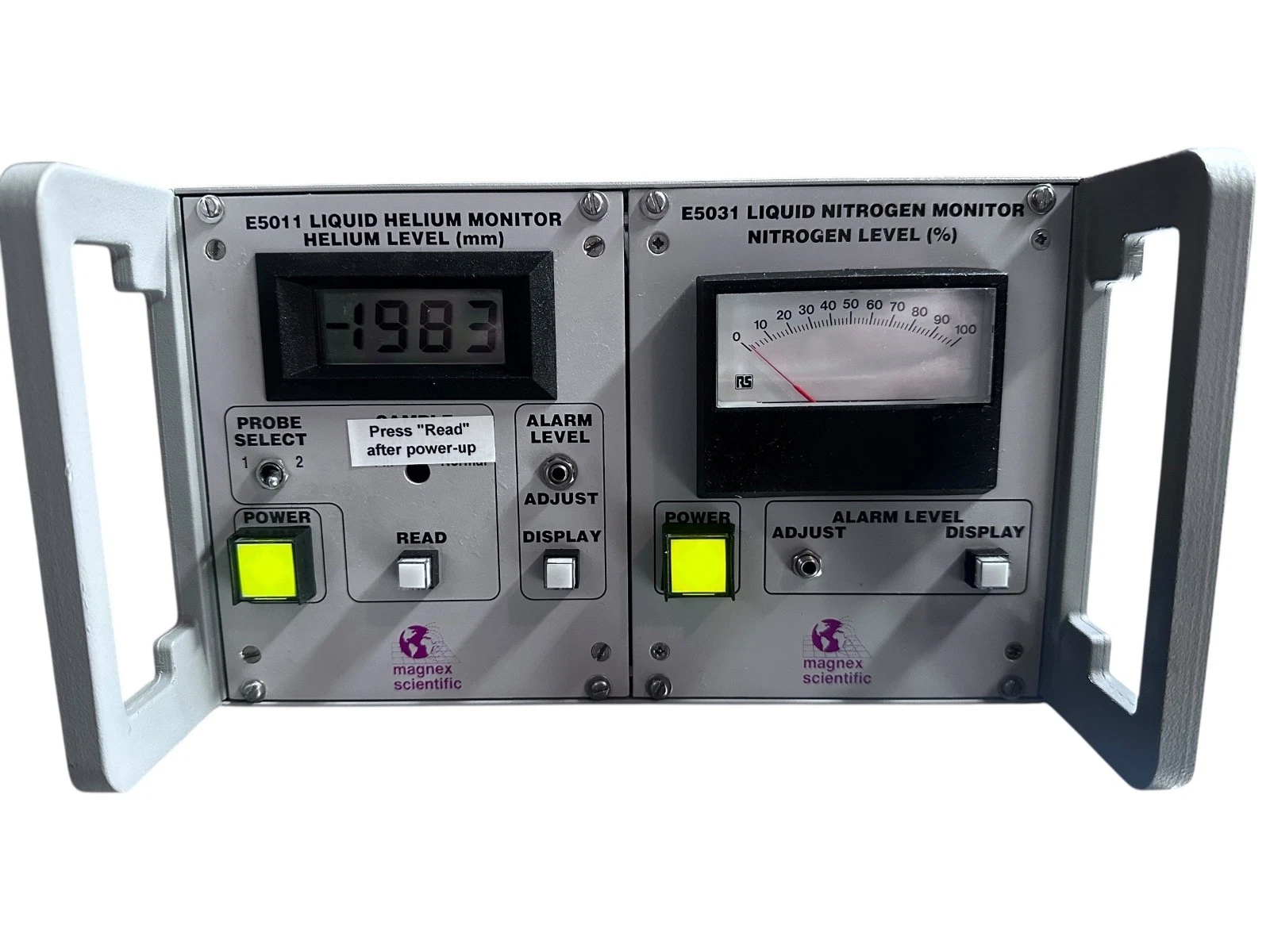 Magnex Scientific E5011 & E5031 Liquid Helium / Nitrogen Level Monitor System — photo 9 of 11