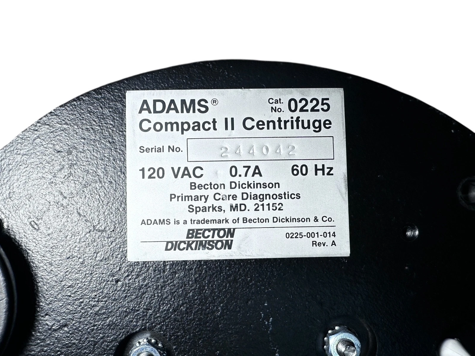 BD ADAMS Compact II Centrifuge Cat 0225 – Working Unit Tested – Fasco Motor U62 — photo 2 of 8
