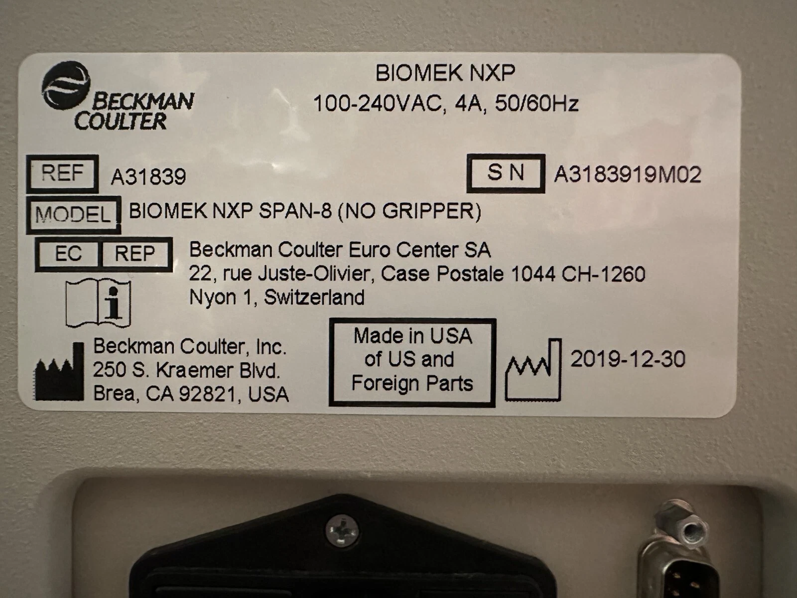 Beckman Biomek NXP SPAN-8 Belt Clamp / Belt Pinch Block Assembly — photo 6 of 7