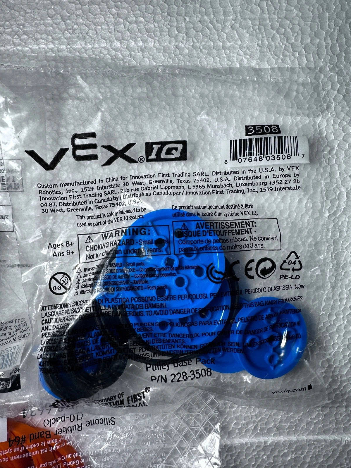 VEX IQ New Old Stock Parts Lot – Connectors, Pulleys, Bands, Cables – Sealed — photo 12 of 14