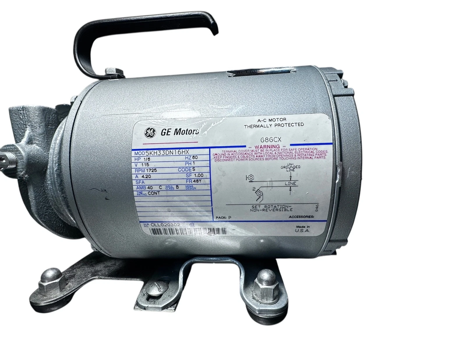 Gast Vacuum / Pressure Pump w/ GE Motor 1/6 HP | Dual Gauges | Laboratory Unit — photo 3 of 9