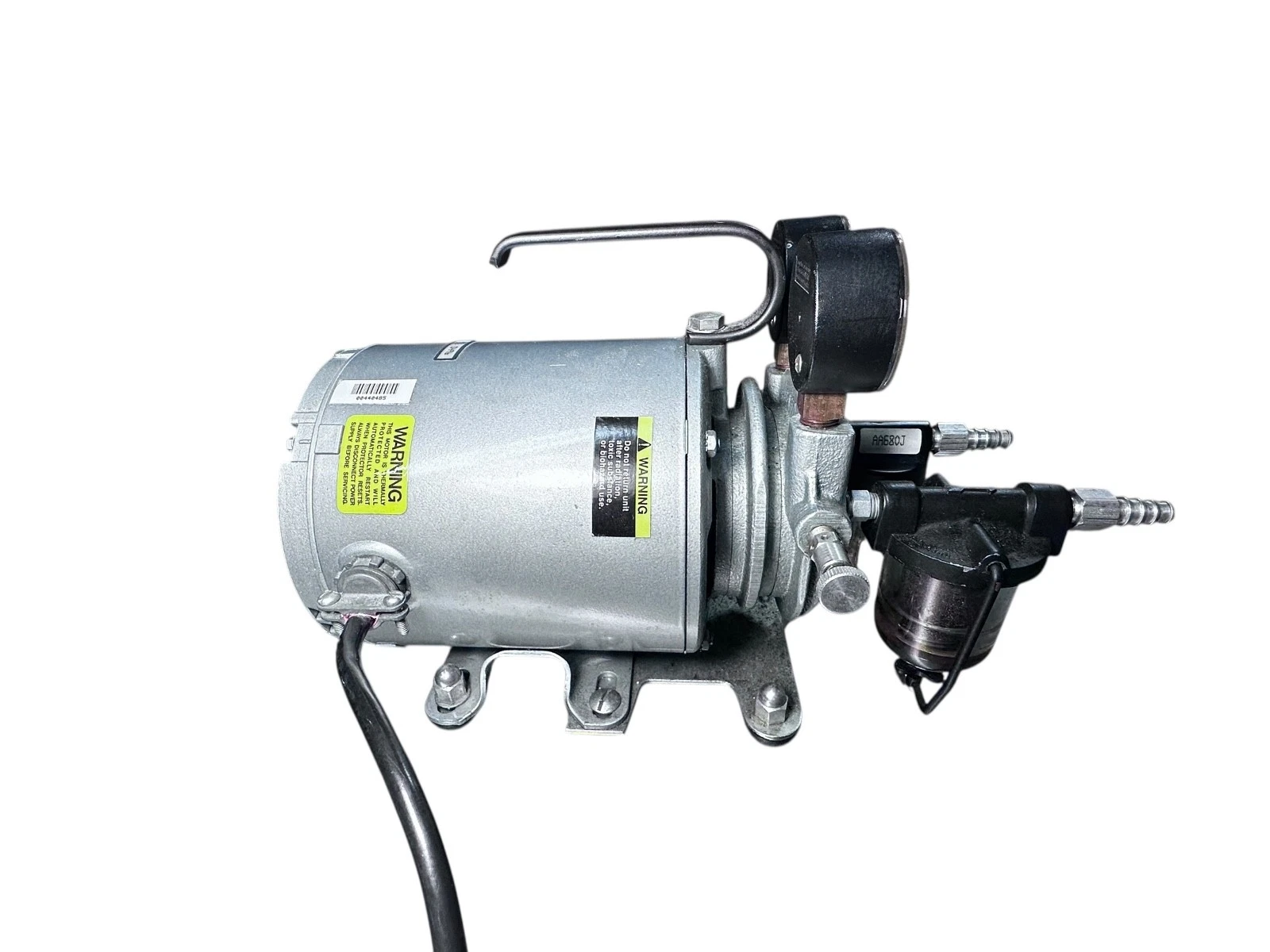 Gast Vacuum / Pressure Pump w/ GE Motor 1/6 HP | Dual Gauges | Laboratory Unit — photo 8 of 9