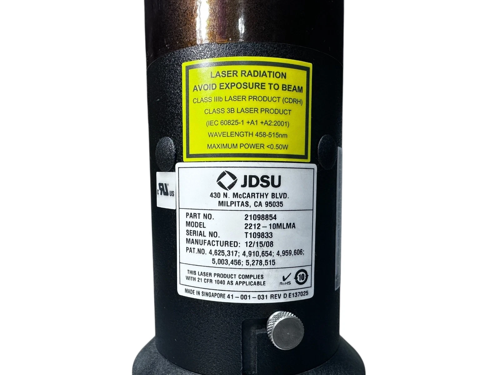 JDSU 2212-10MLMA Laser Module | 458–515nm | Class 3B | Low Hours | Tested — photo 2 of 11