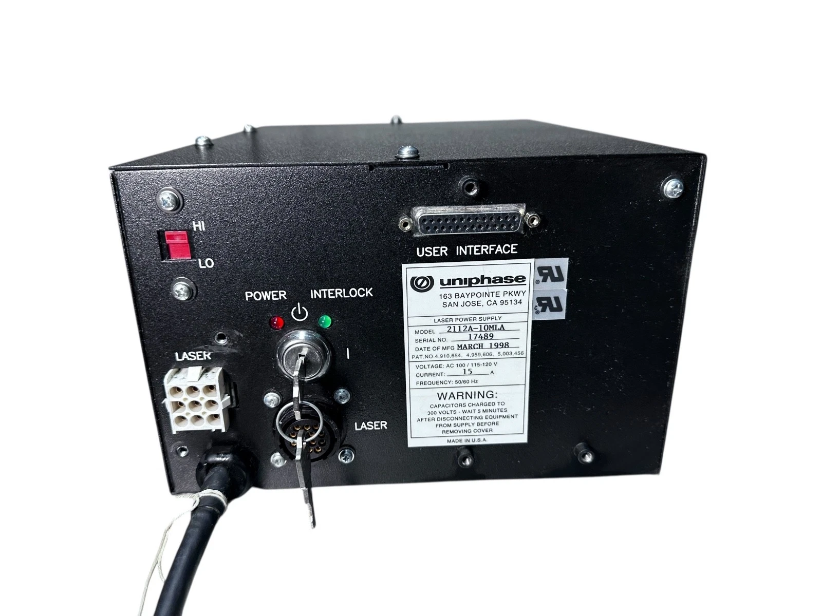 Uniphase 2112A-10MLA Laser Power Supply | Tested | With Key | Works — photo 2 of 7