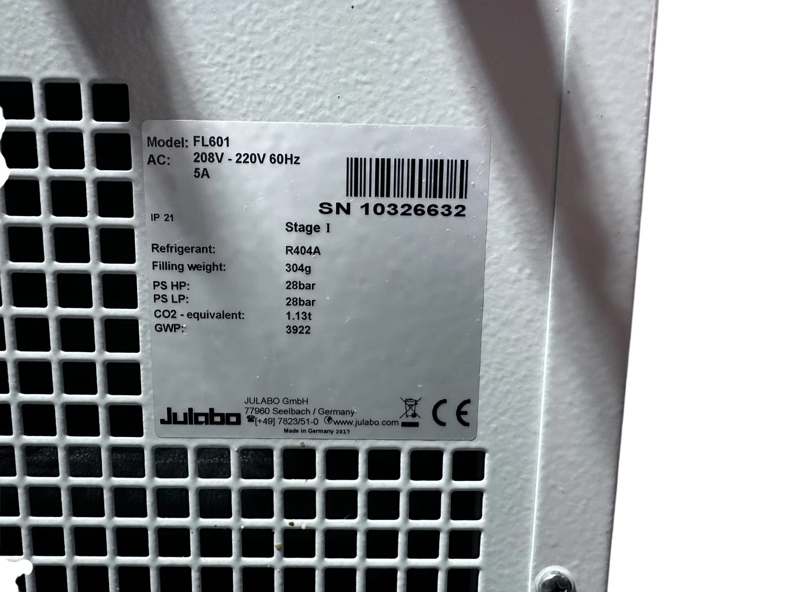 Julabo FL601 Recirculating Chiller 208–220V – Tested, Working, Low Usage — photo 9 of 9