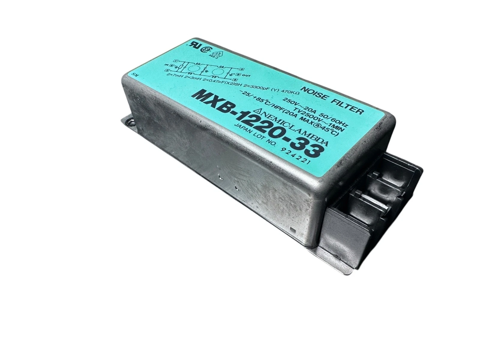 Nemic Lambda MXB-1220-33 Noise Filter | 250V 20A EMI/RFI Line Filter | Japan — photo 3 of 5