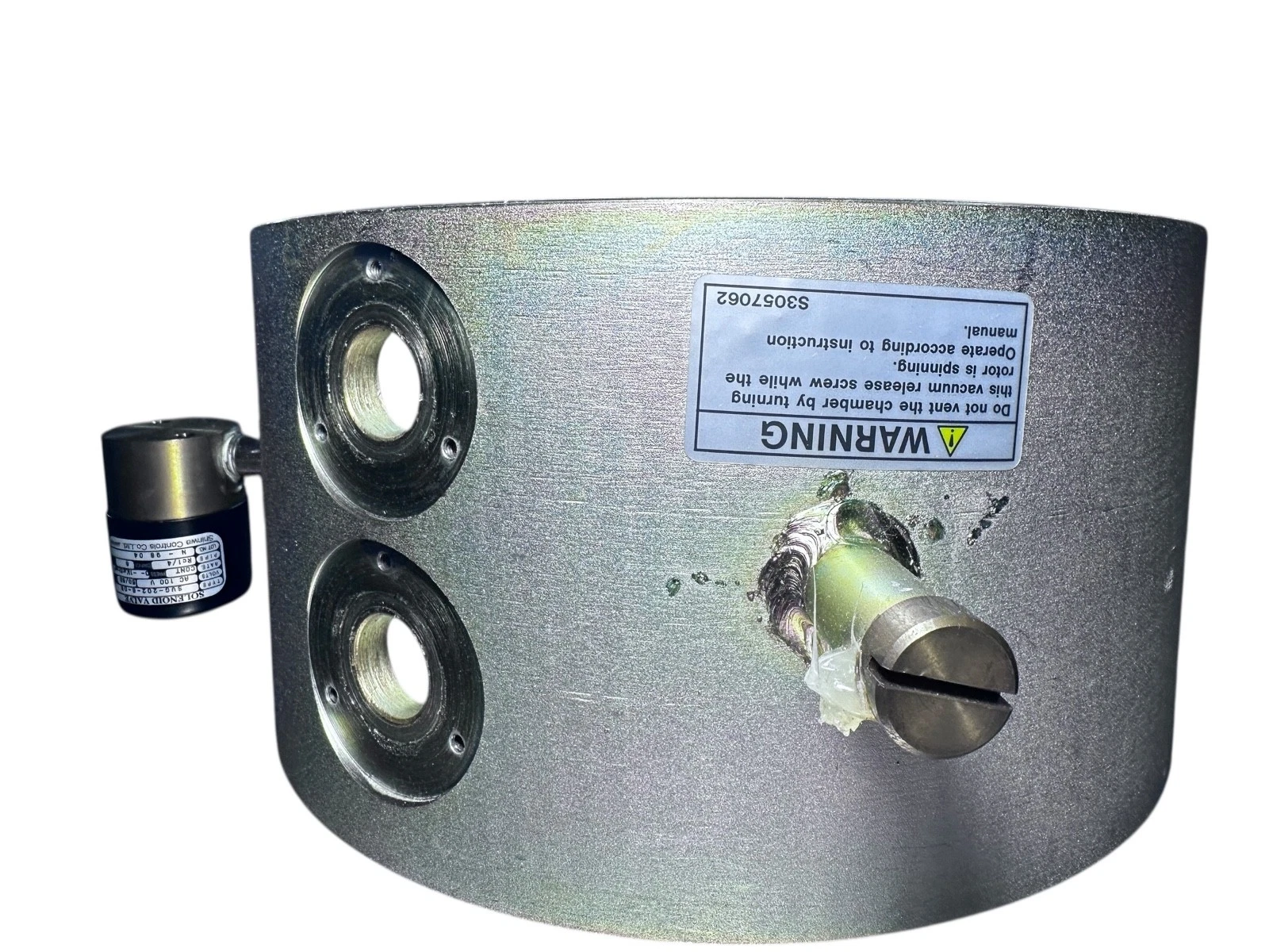 Sorvall RC-M120GX Vacuum Chamber Manifold Assembly w/ Shinwa Solenoid Valve (100 — photo 7 of 7