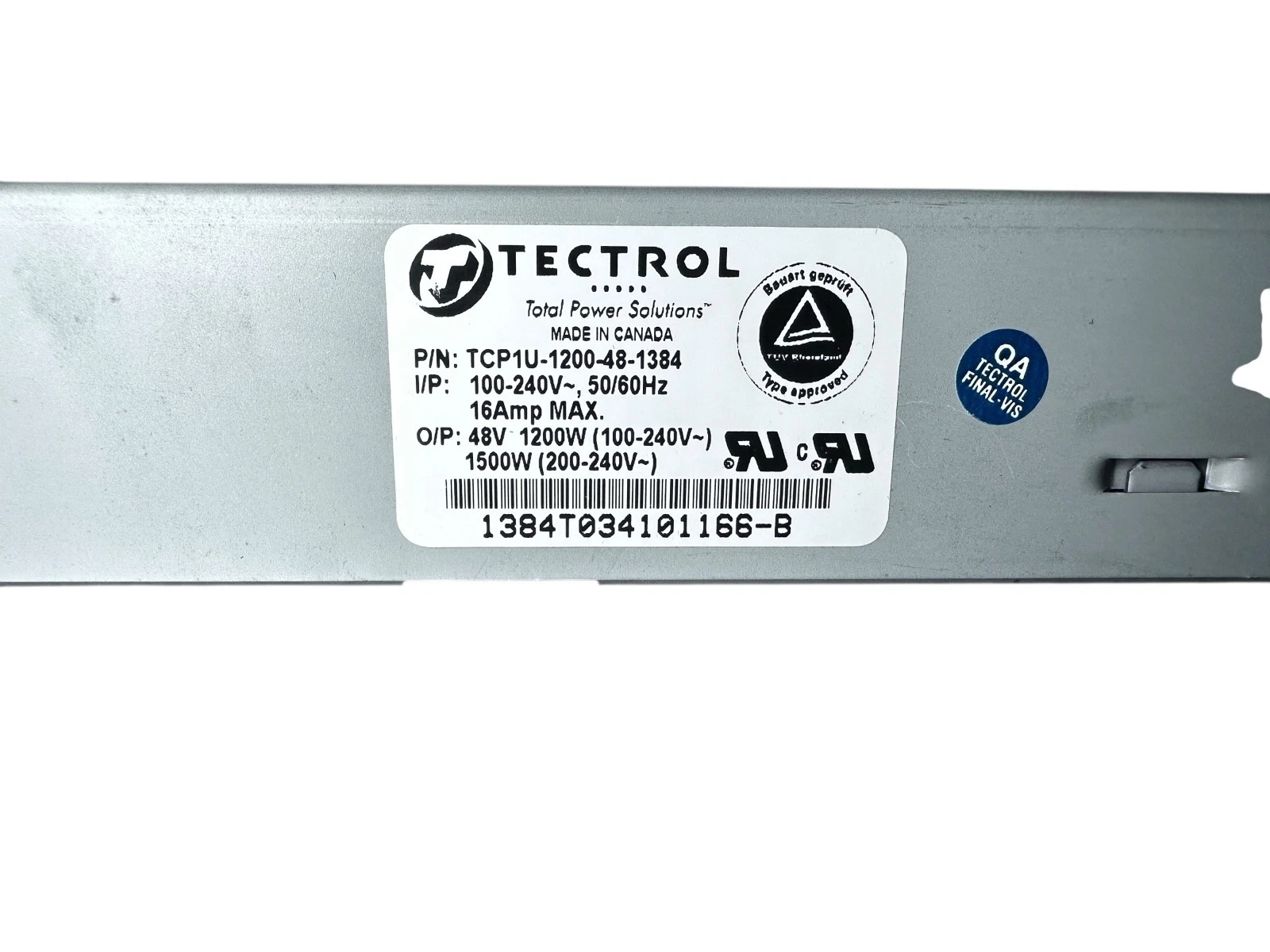 Tectrol TCP1U-1200-48-1384 48V 1200W / 1500W Power Supply – Low Usage, Tested — photo 2 of 6