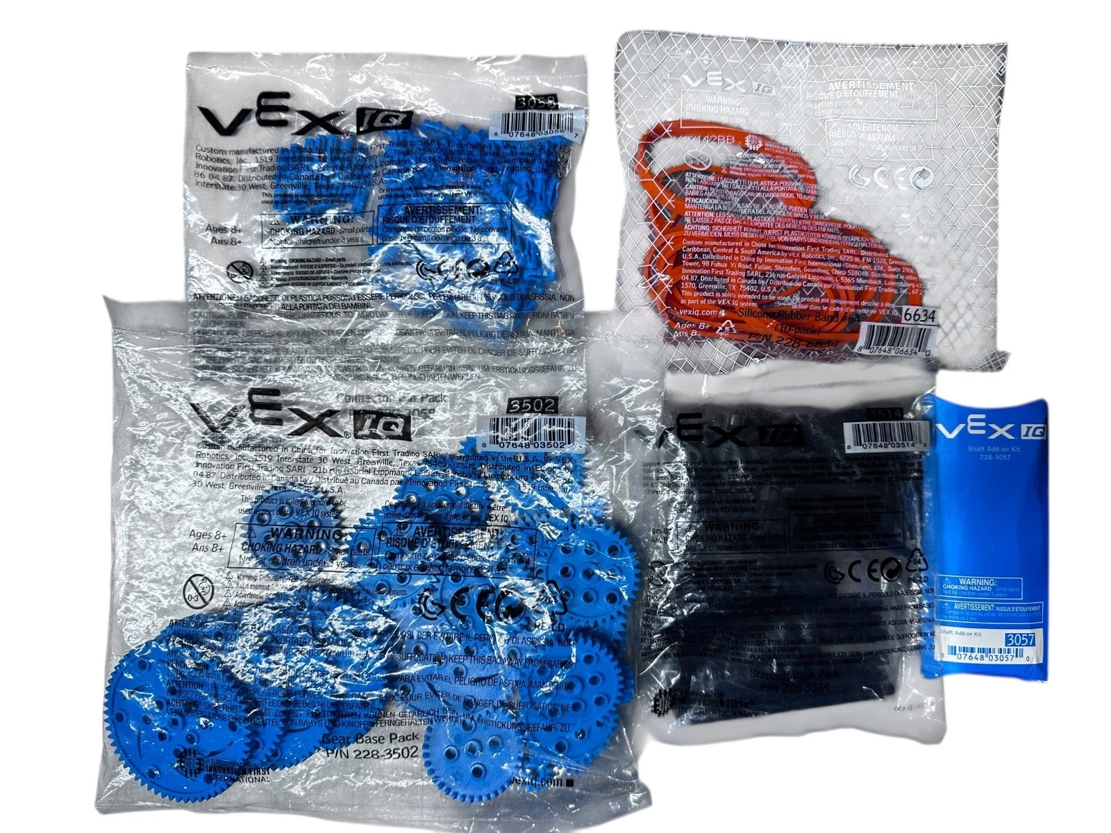 VEX IQ Robotics Parts LOT – NOS Gears, Shafts Part# 3057 #3058 #3502 #3514 #6634