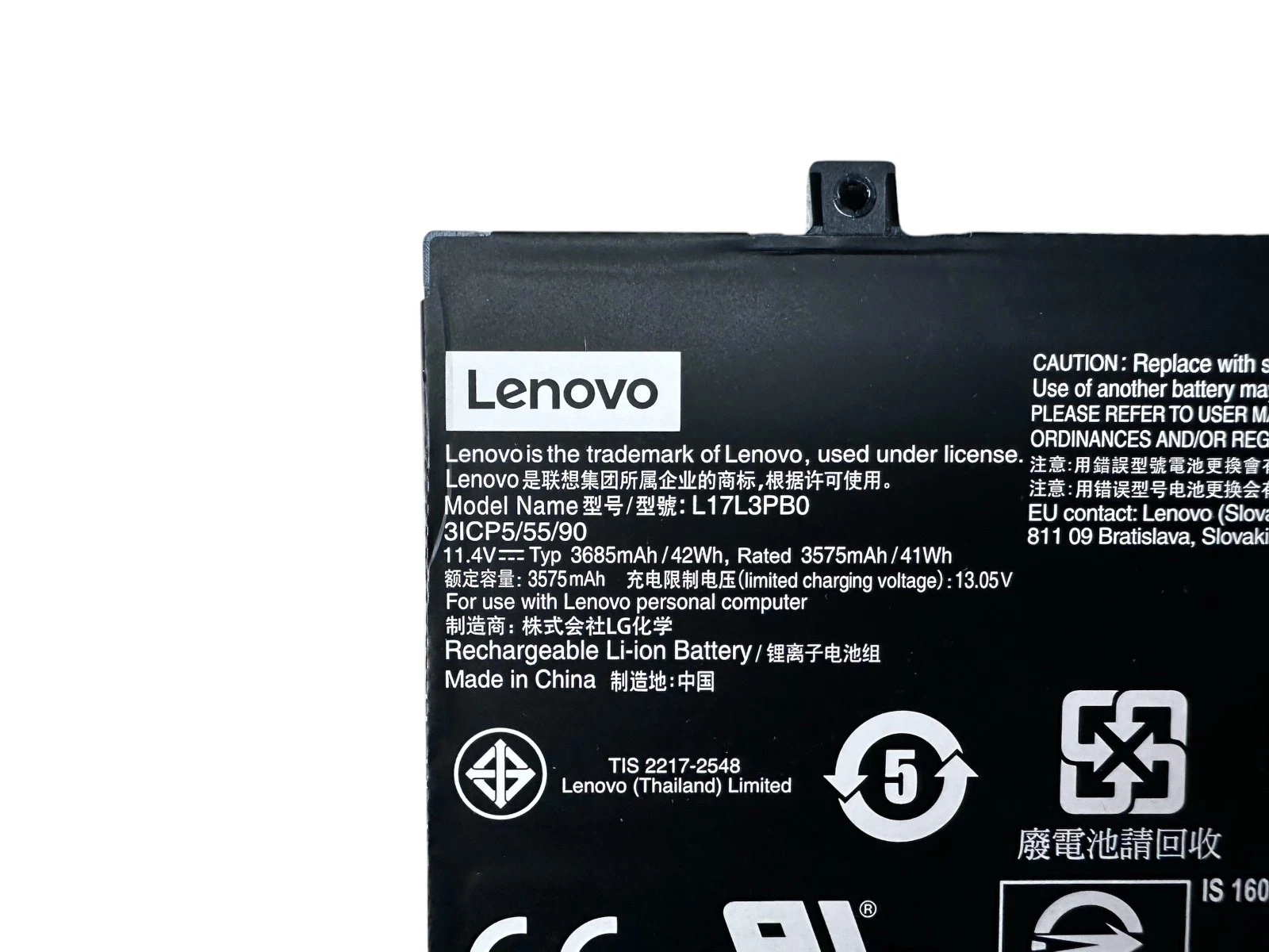 Genuine Lenovo L17L3PB0 Battery 42Wh 11.4V 5B10S75394 for 100e 300e 500e Chromeb — photo 2 of 5
