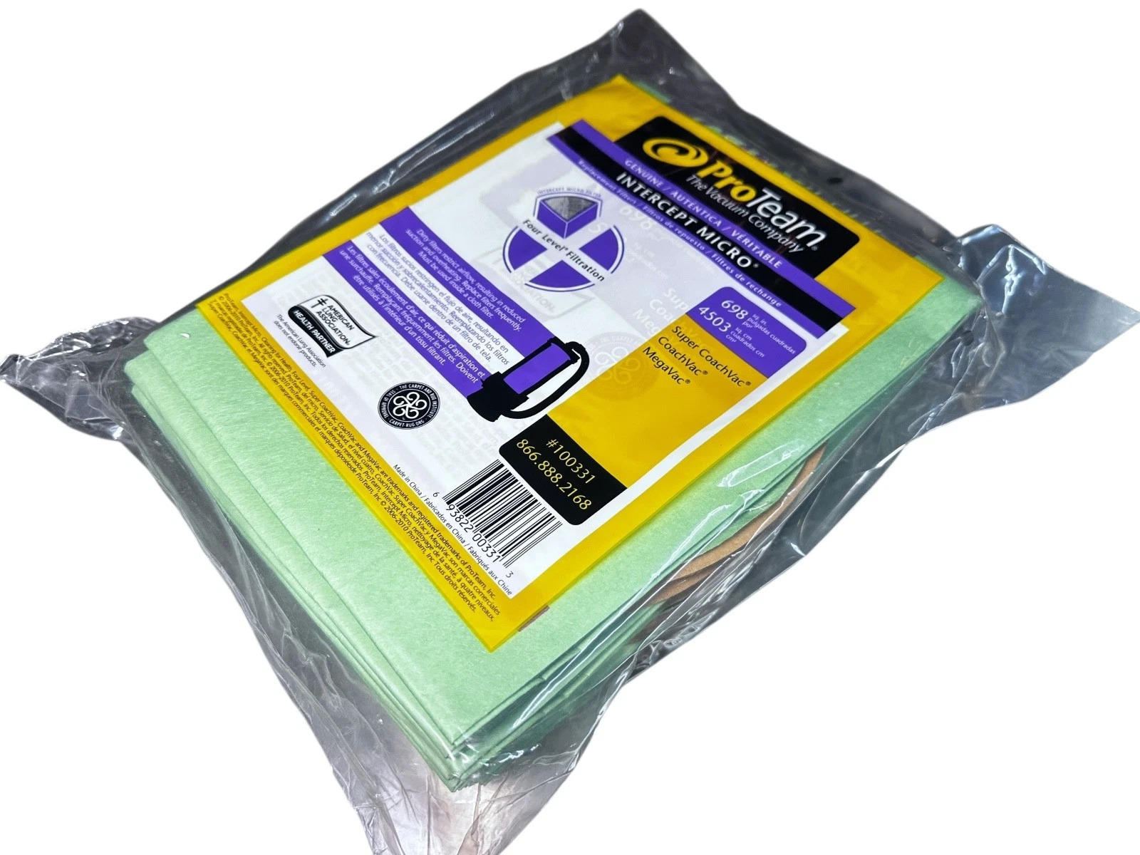 10 PACK PROTEAM THE VACUUM COMPANY INTERCEPT MICRO FILTER BAG # 100331 — photo 6 of 6