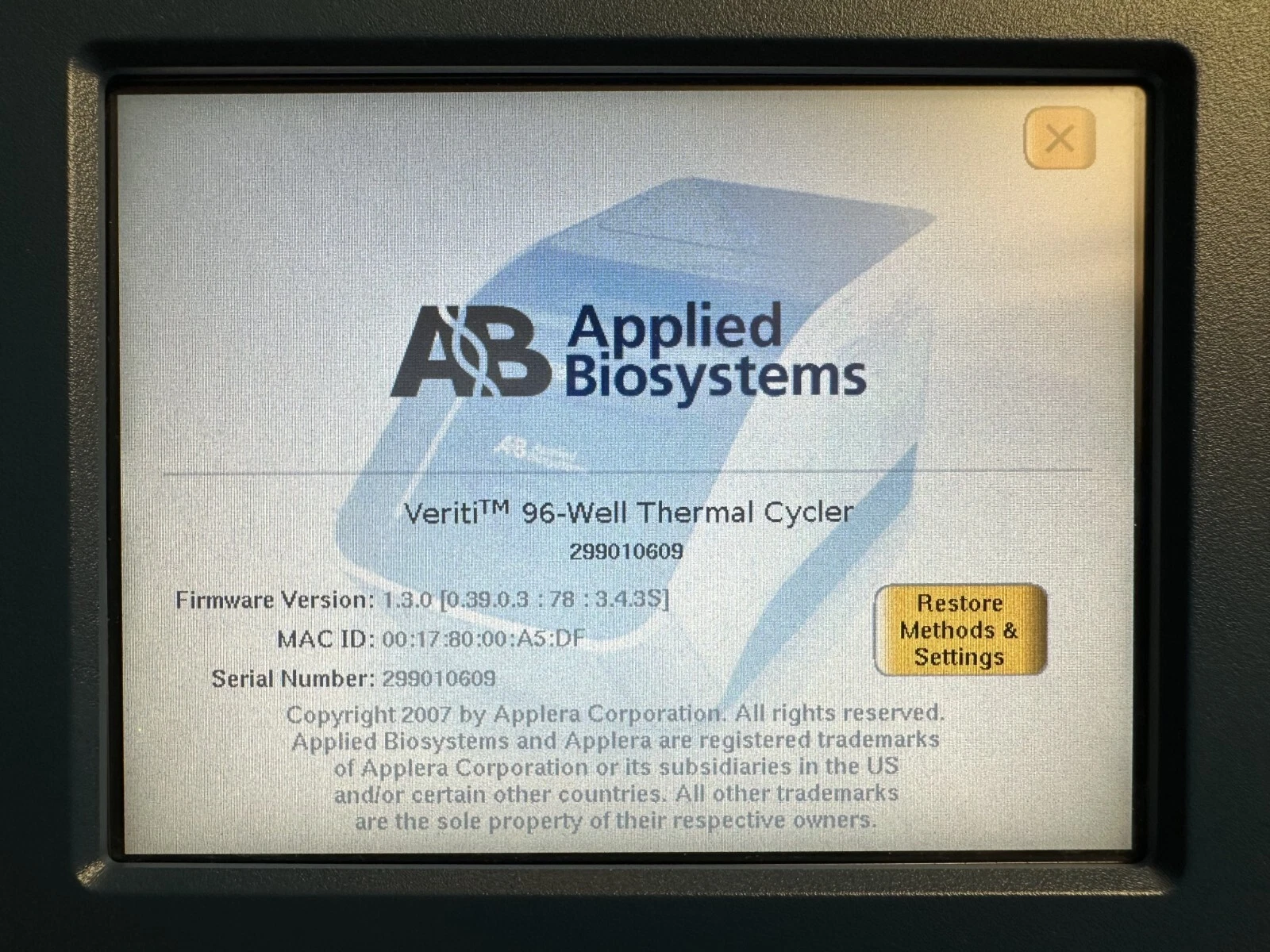 Applied Biosystems Veriti 96-Well Fast Thermal Cycler Model 9901 – Clean, Tested — photo 13 of 13