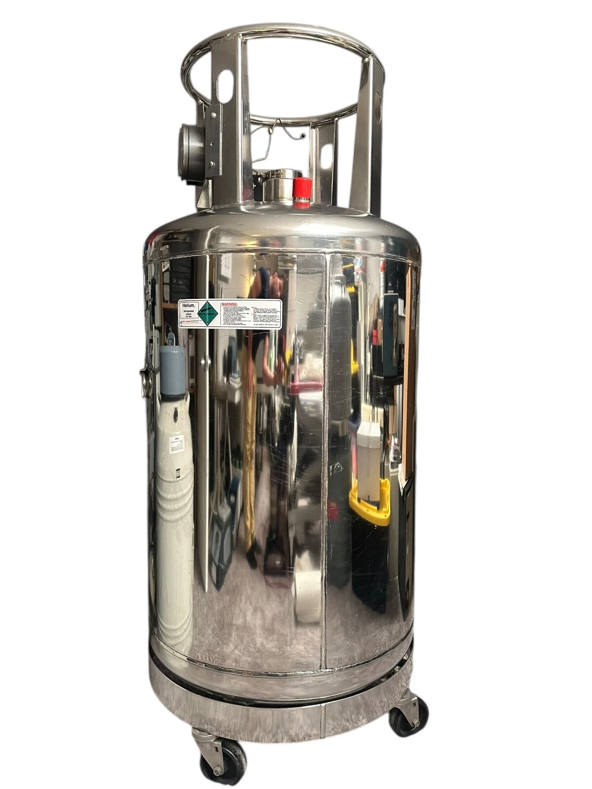 Cryenco 100 LHE Liquid Helium Dewar Cryogenic Storage Tank w/ Pressure Gauge — photo 2 of 9
