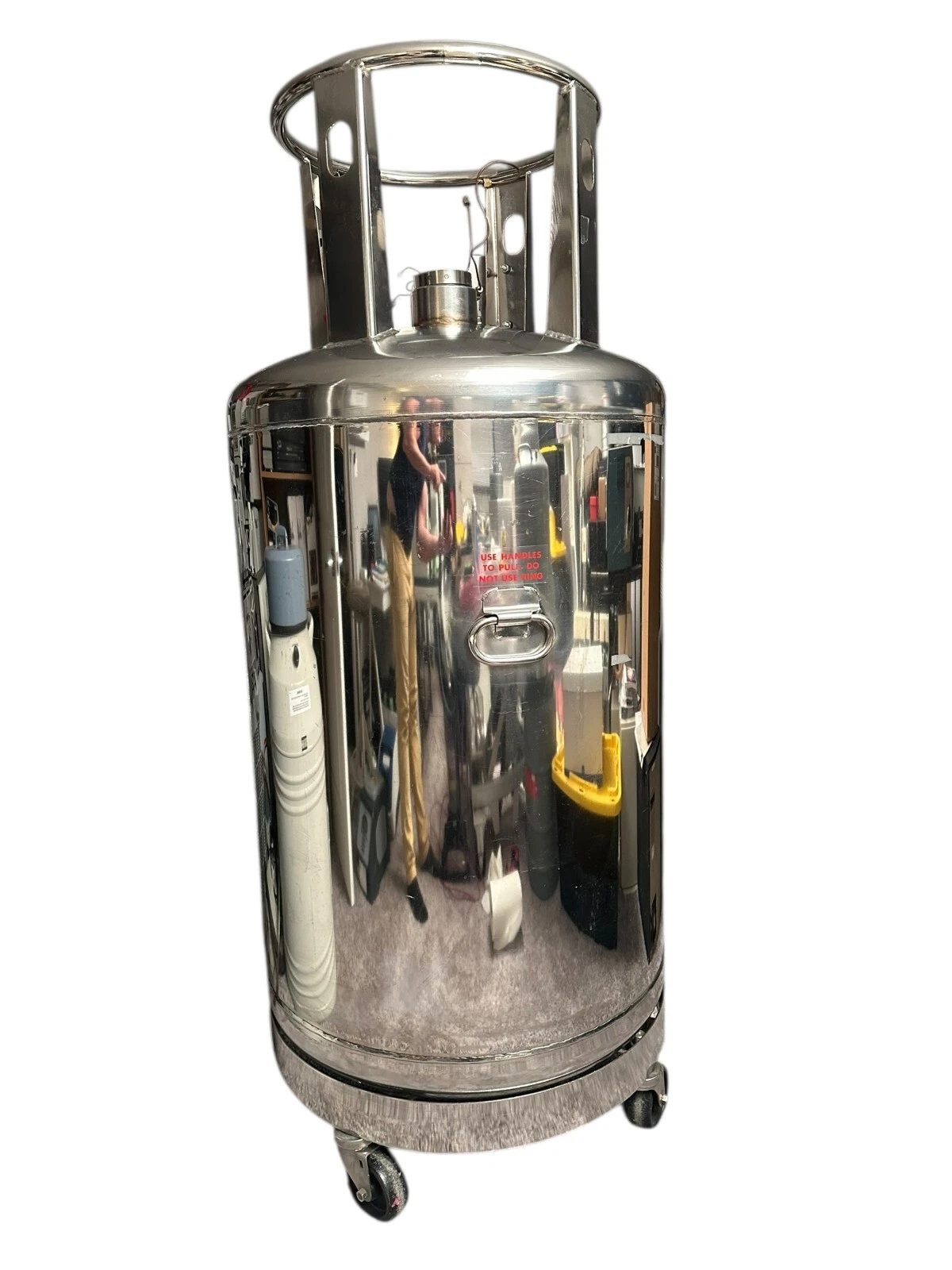 Cryenco 100 LHE Liquid Helium Dewar Cryogenic Storage Tank w/ Pressure Gauge — photo 4 of 9