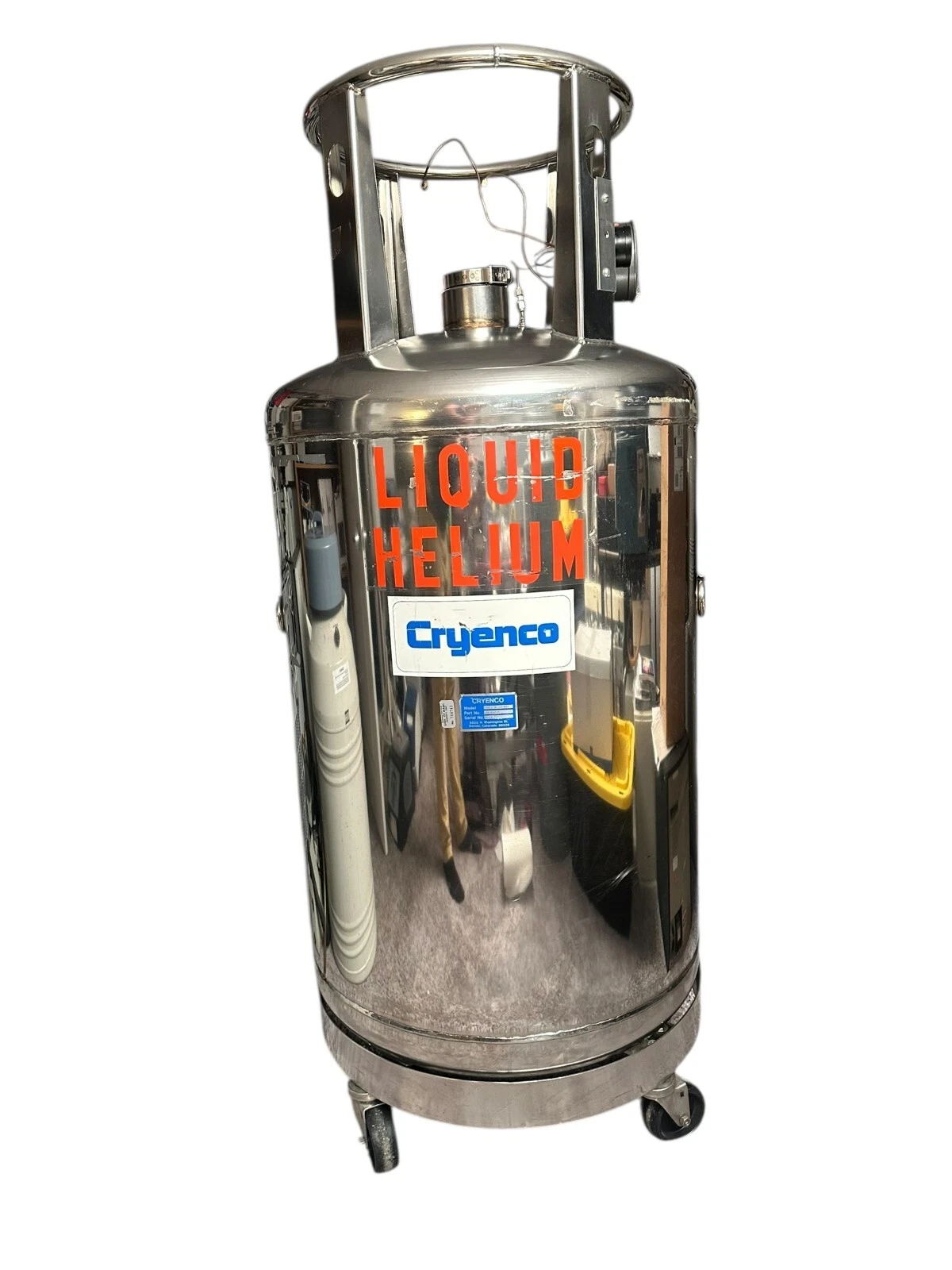 Cryenco 100 LHE Liquid Helium Dewar Cryogenic Storage Tank w/ Pressure Gauge — photo 5 of 9