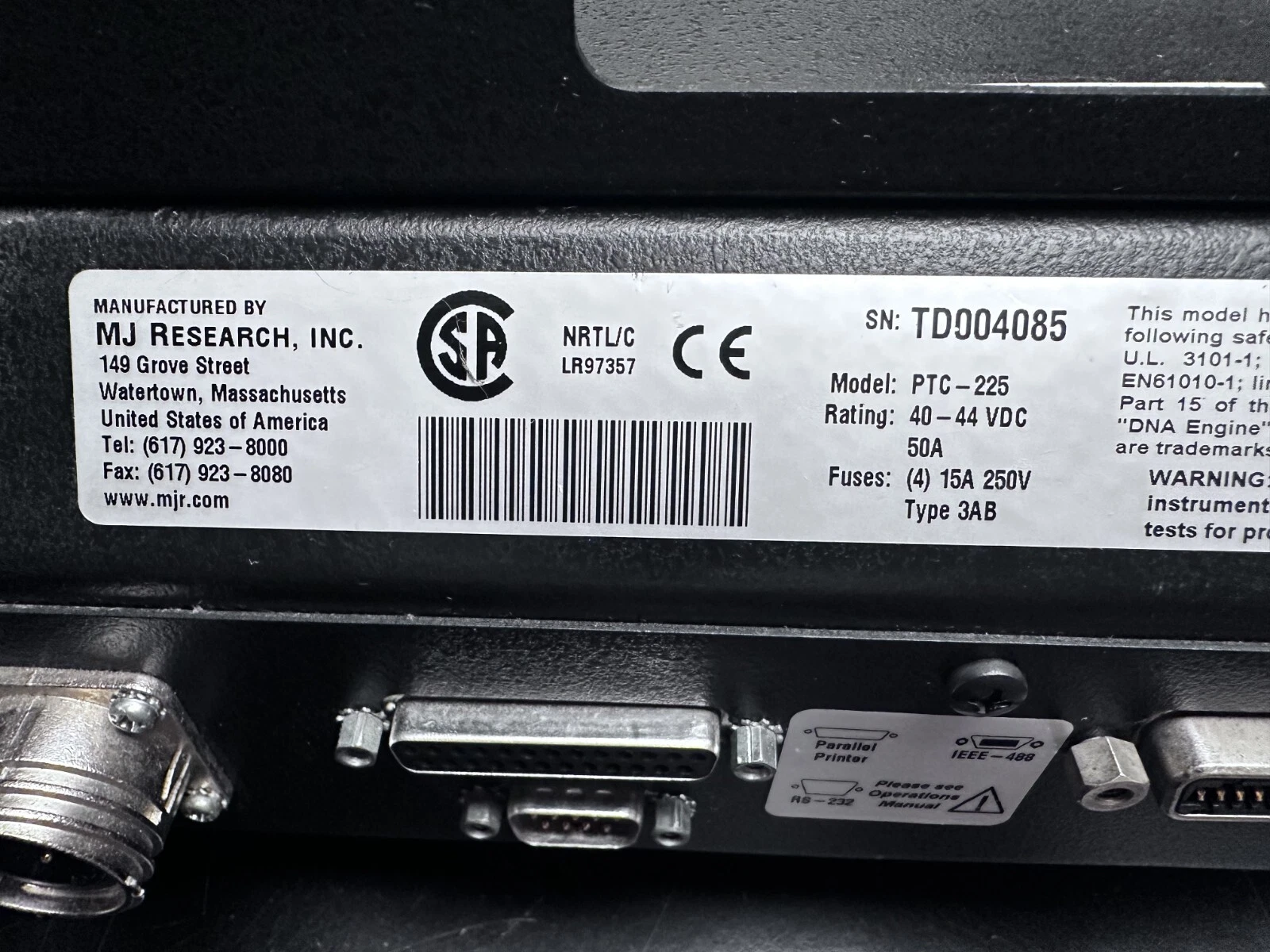 MJ Research DNA Engine Tetrad PTC-225 Base Unit (No Alpha Blocks / No Power Cord — photo 15 of 15