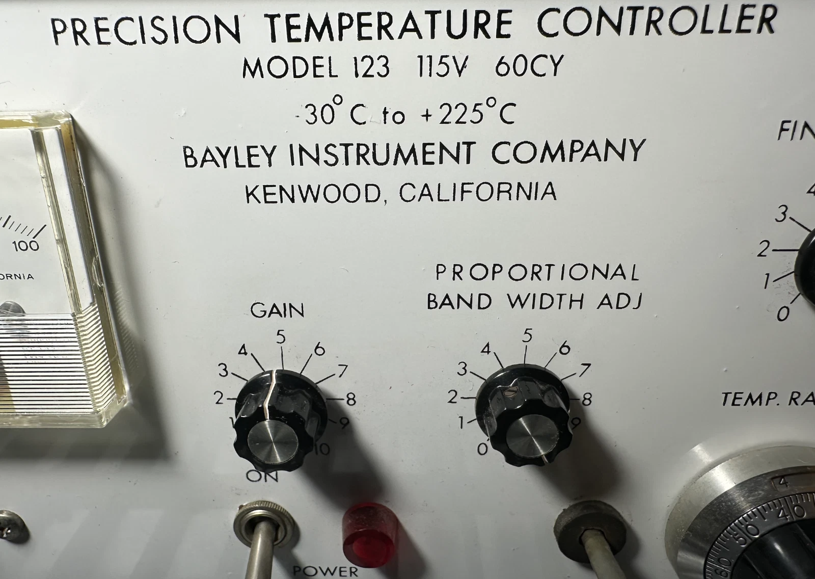 Bayley Instrument Company Precision Temperature Controller Model 123 -30°C to +2 — photo 3 of 10