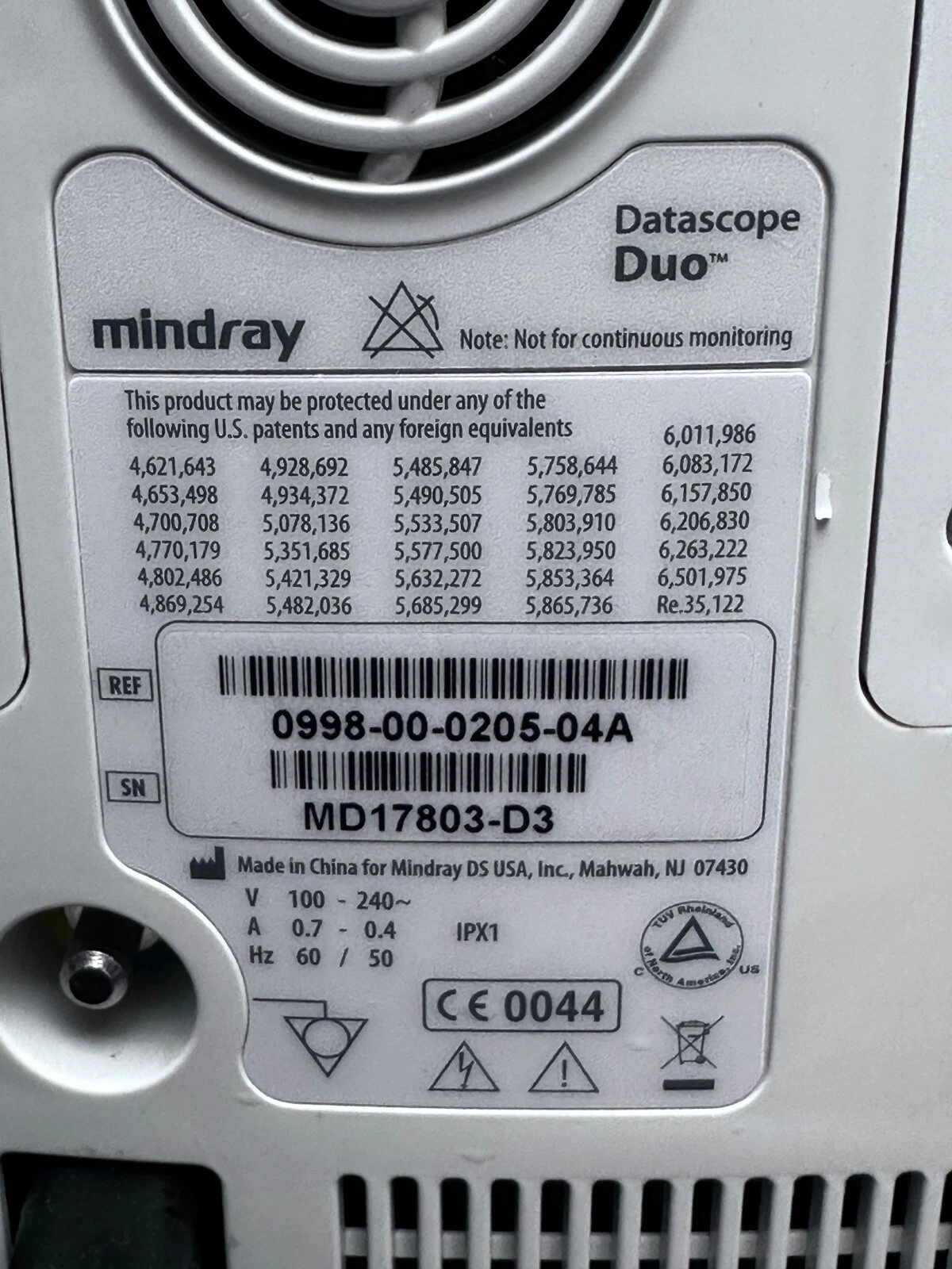 Mindray Datascope Duo Vital Signs Monitor – SpO2, NIBP, MAP - No Sensors — photo 6 of 8
