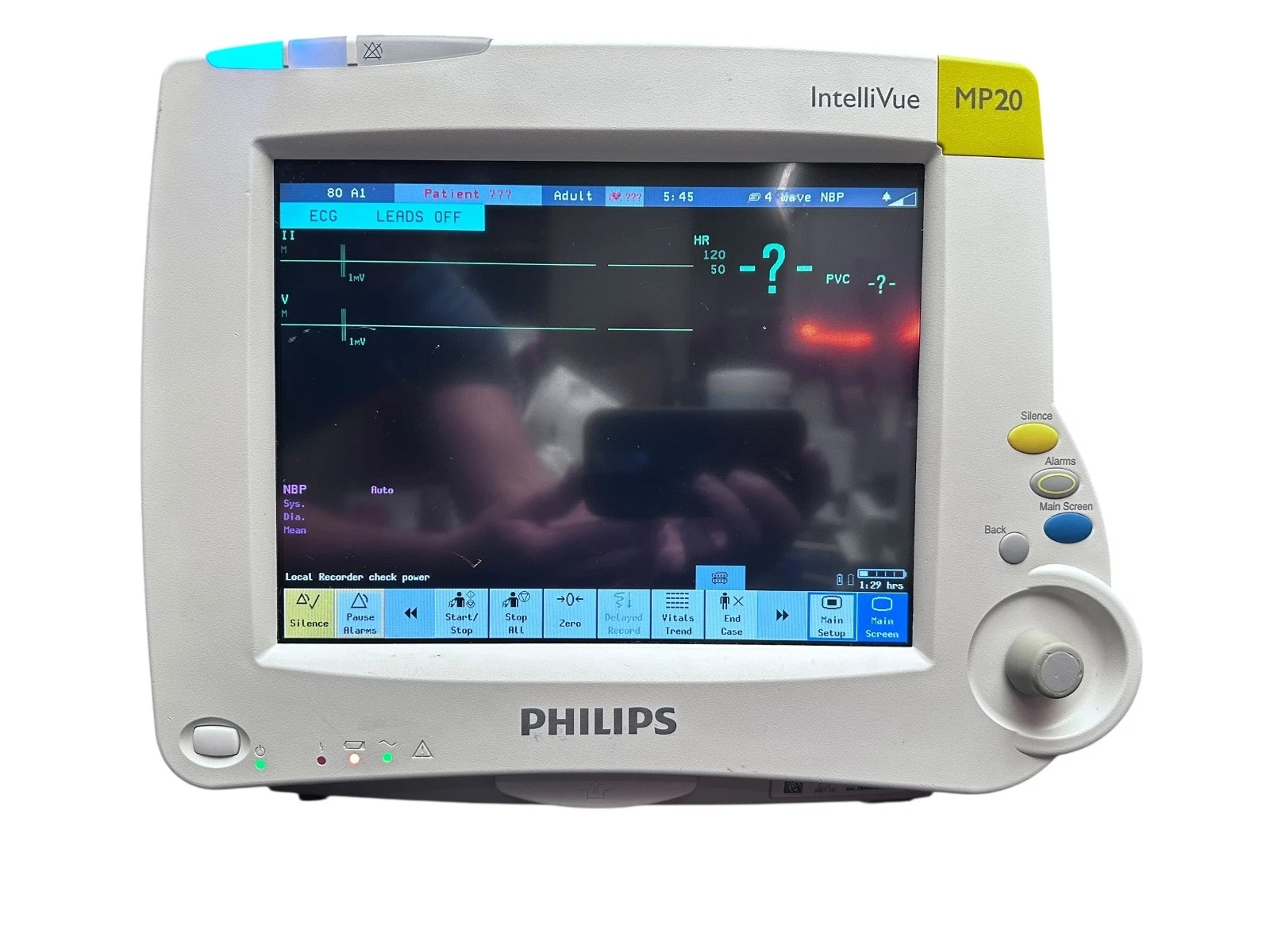 Philips Healthcare IntelliVue MP20 Masimo SP02, NIBP ECG, ETC02 Patient Monitor