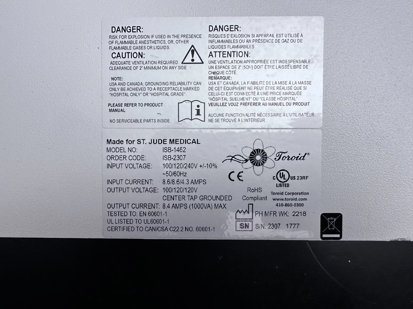 Medical Toroid IB1-462 Medical-Grade Power Distribution Unit w/ 12 IEC Outlets — photo 6 of 7