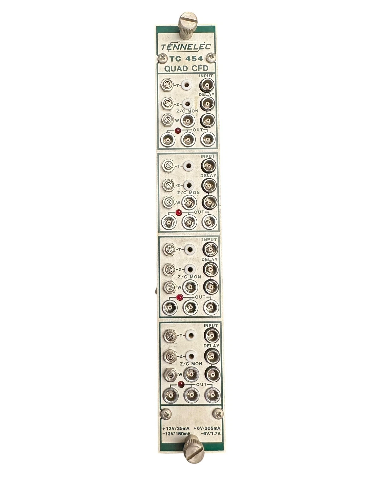 Tennelec TC 454 Quad CFD NIM Module – Constant Fraction Discriminator – Working