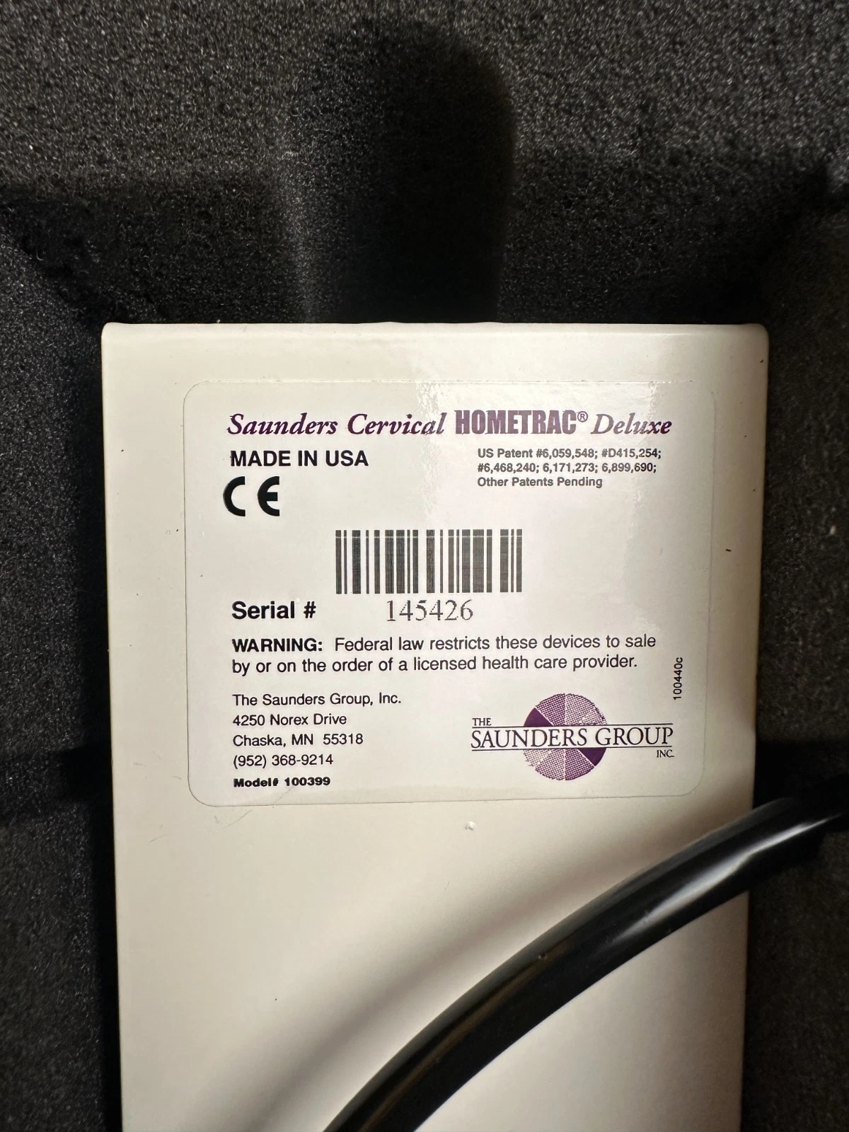 Saunders Cervical Hometrac Deluxe Neck Traction Unit with Case & Gauge — photo 8 of 11