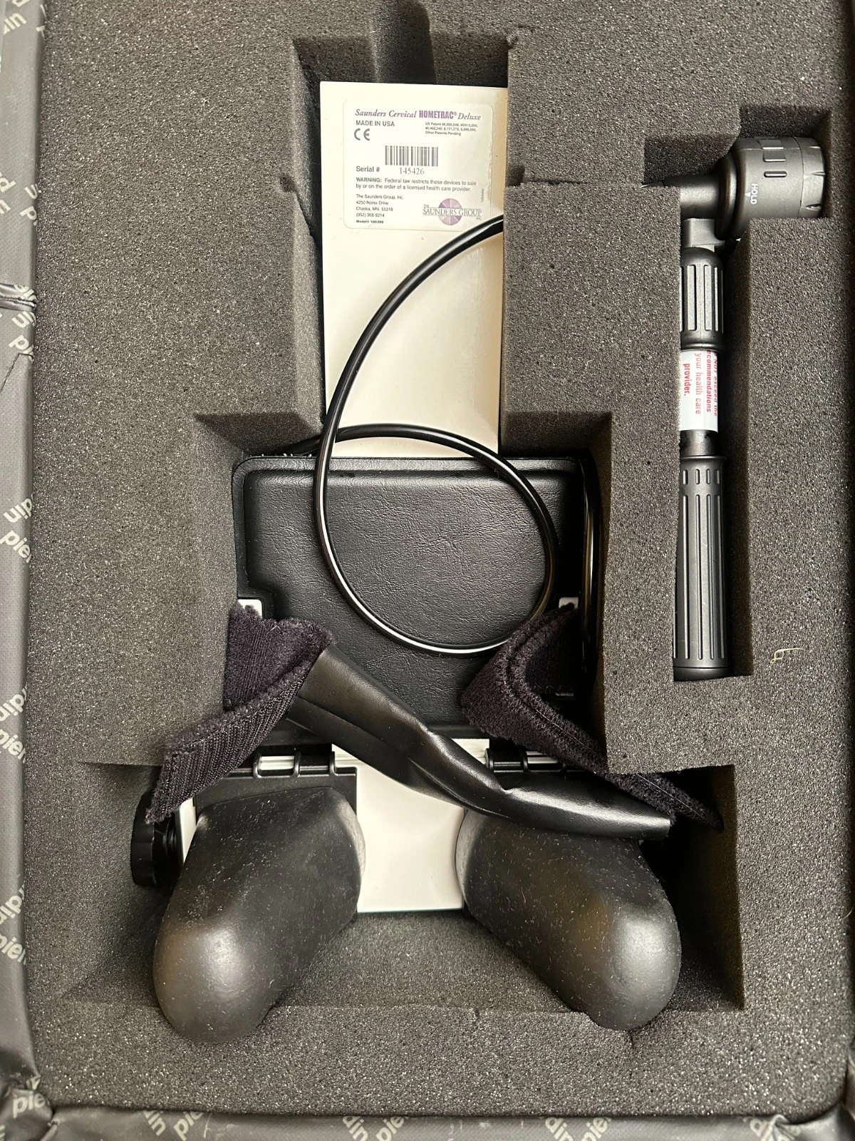 Saunders Cervical Hometrac Deluxe Neck Traction Unit with Case & Gauge — photo 9 of 11
