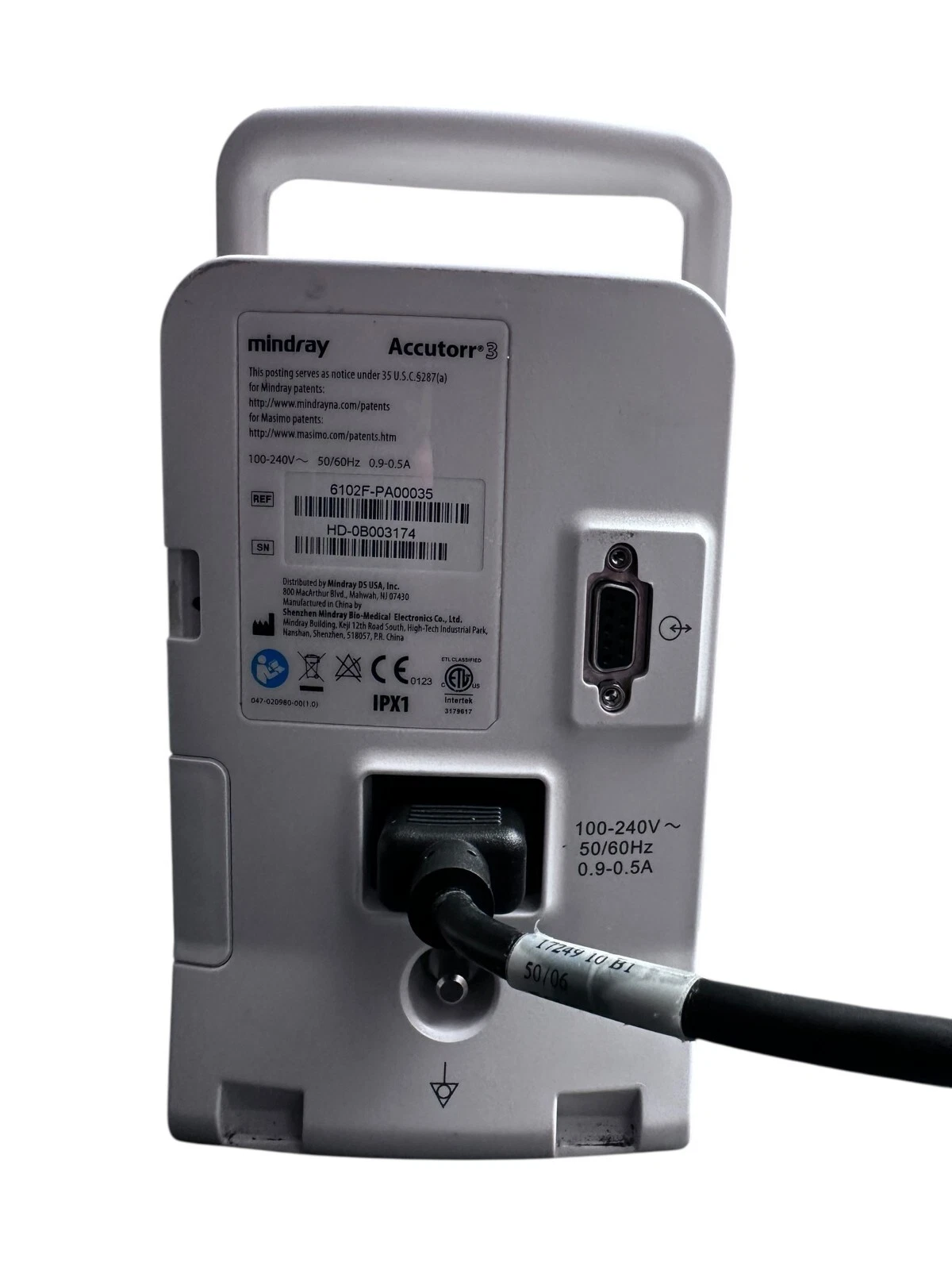 Mindray Accutorr 3 Vital Signs Monitor – Tested & Working – Includes Power Cord — photo 4 of 9