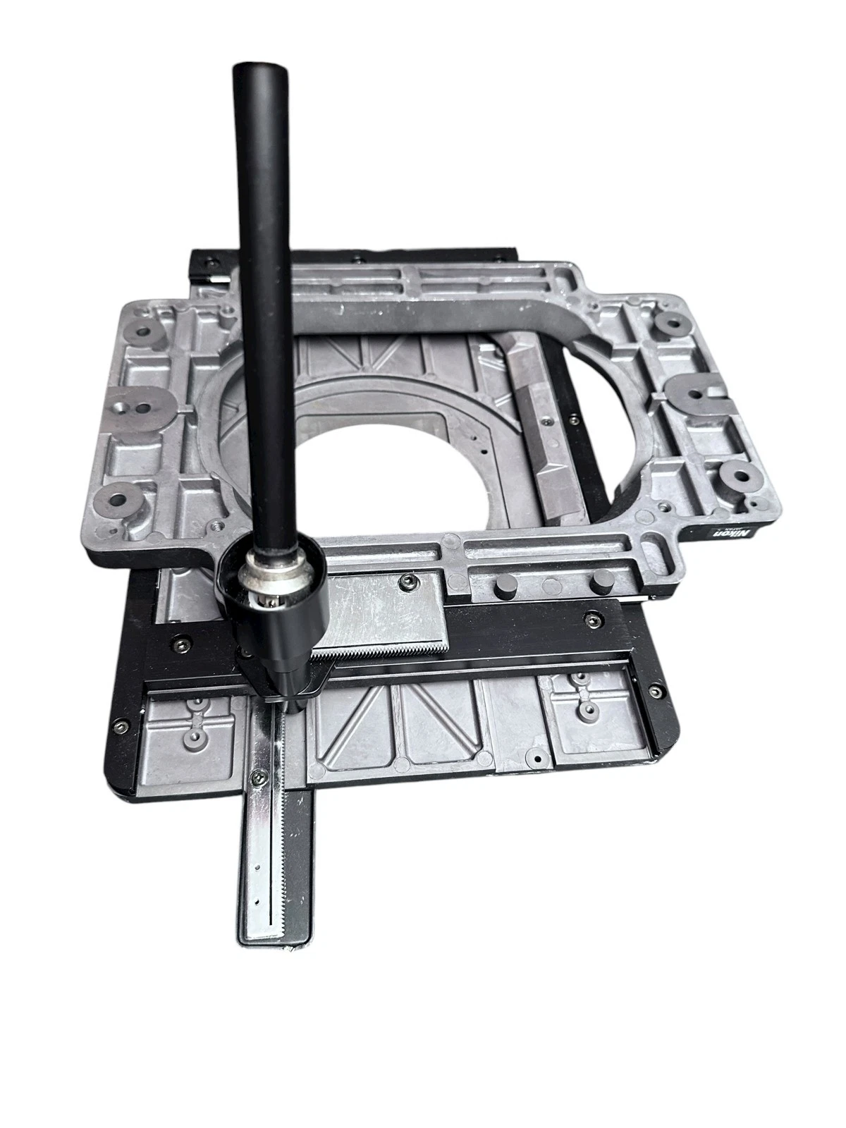 Precision Microscope XY Stage Plate Assembly with Mounting Bracket & Adjuster