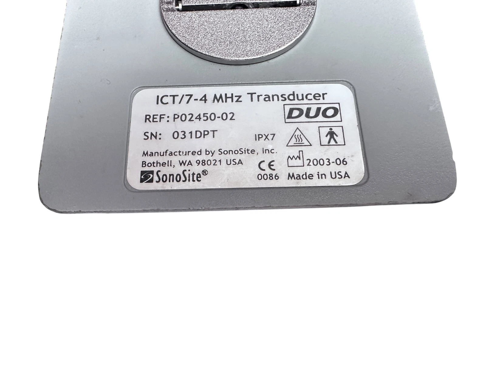 SonoSite ICT/7-4 MHz Endocavitary Transducer Probe ICT7-4 Ref P02450-02 DUO — photo 14 of 14