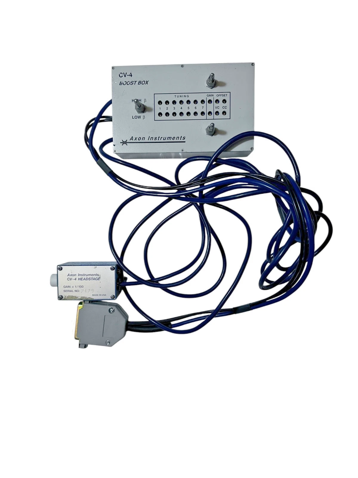 Axon Instruments CV-4 Boost Box with CV-4 Headstage – Gain x1/100 – Tested