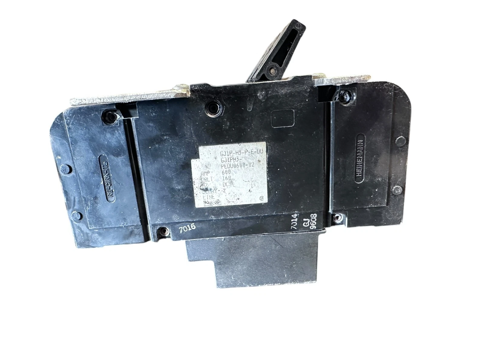 Heinemann Electric GJ1P-H3-PE-DU 600A 160V DC Circuit Breaker – 3-Pole — photo 5 of 8