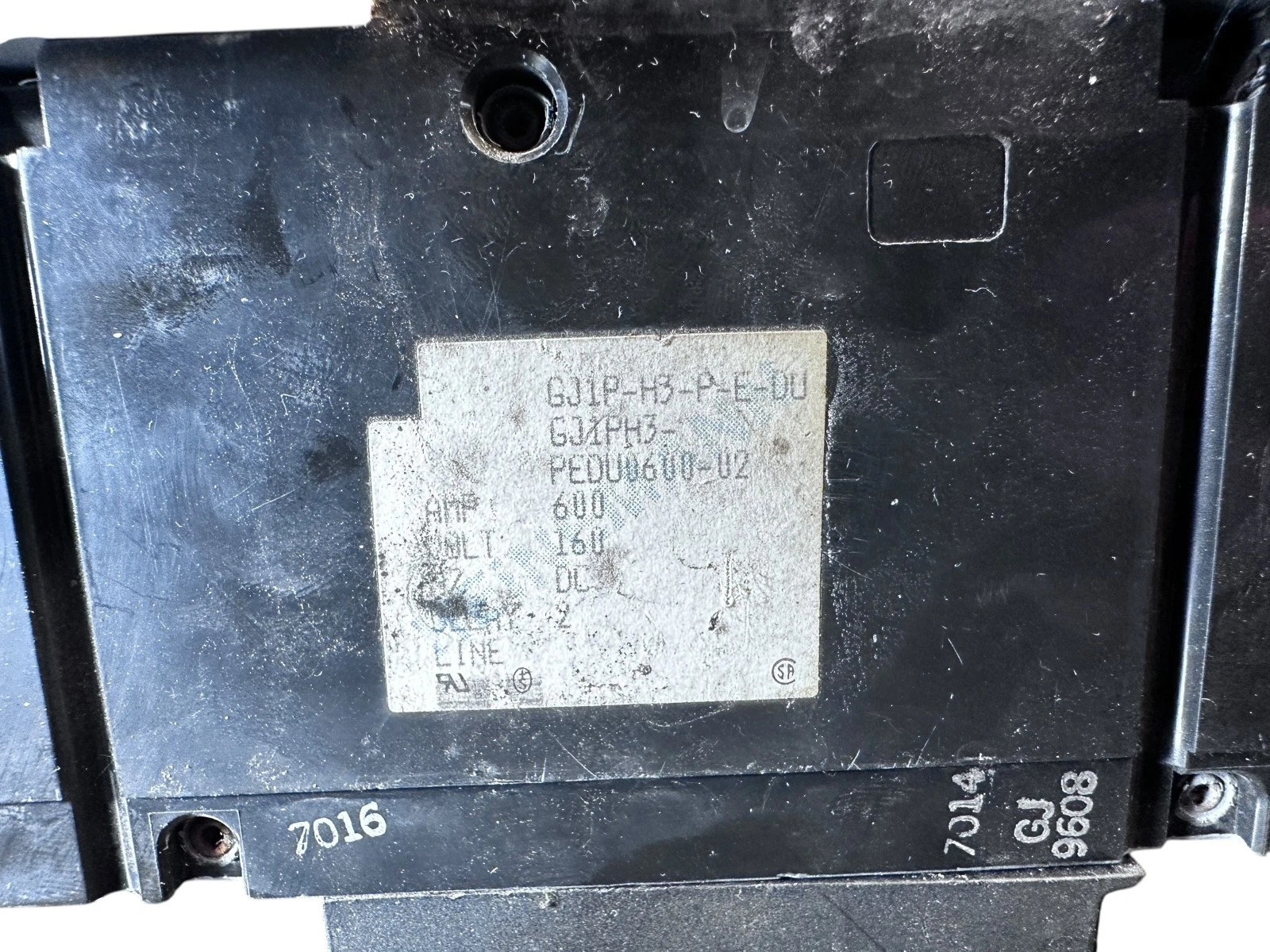 Heinemann Electric GJ1P-H3-PE-DU 600A 160V DC Circuit Breaker – 3-Pole — photo 7 of 8