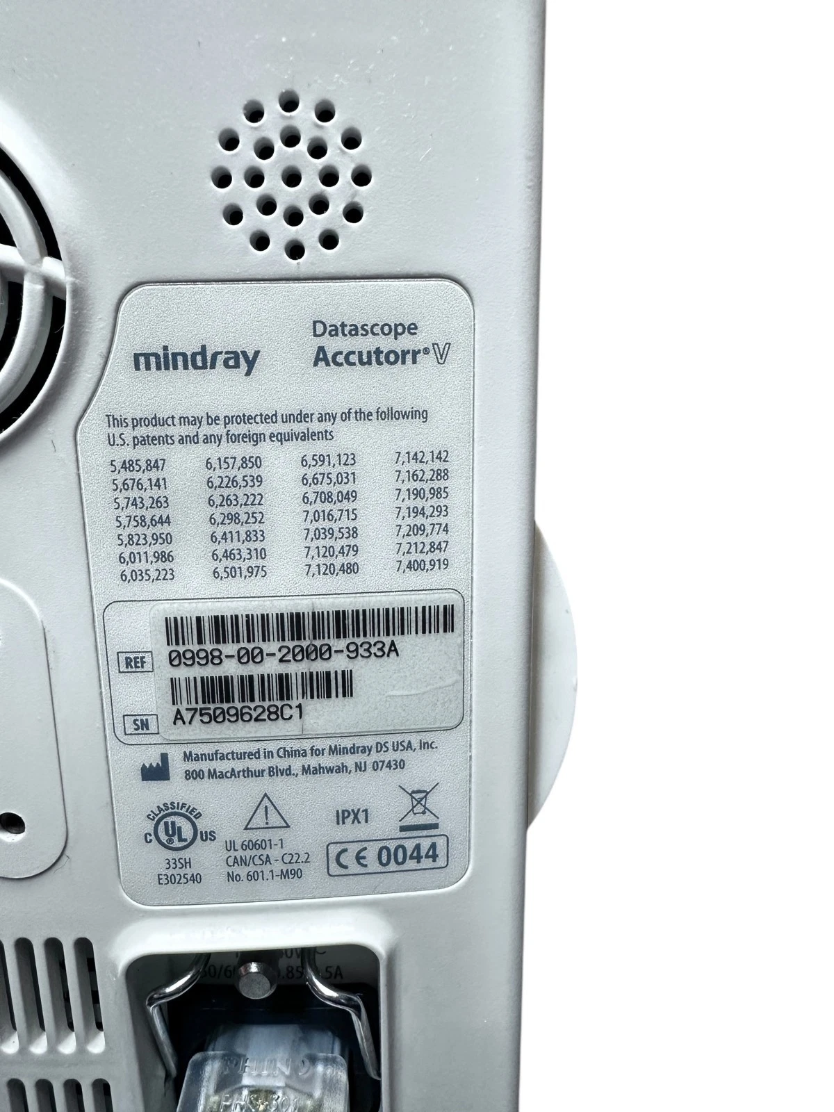 Mindray Datascope Accutorr V Patient Monitor with Printer – Tested, Battery Inst — photo 8 of 13