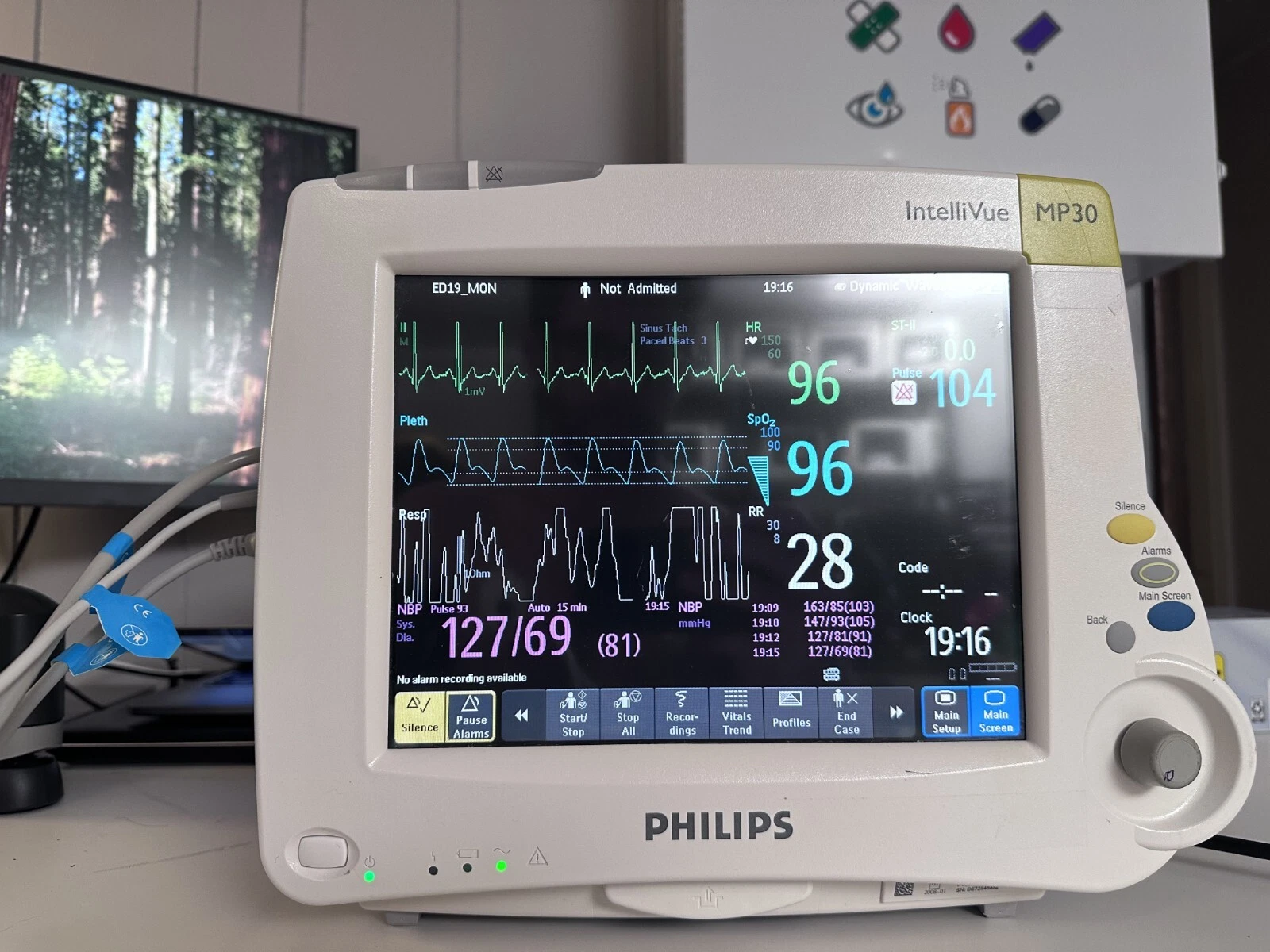 Philips IntelliVue MP30 Patient Monitor – M3001A and Power Cable