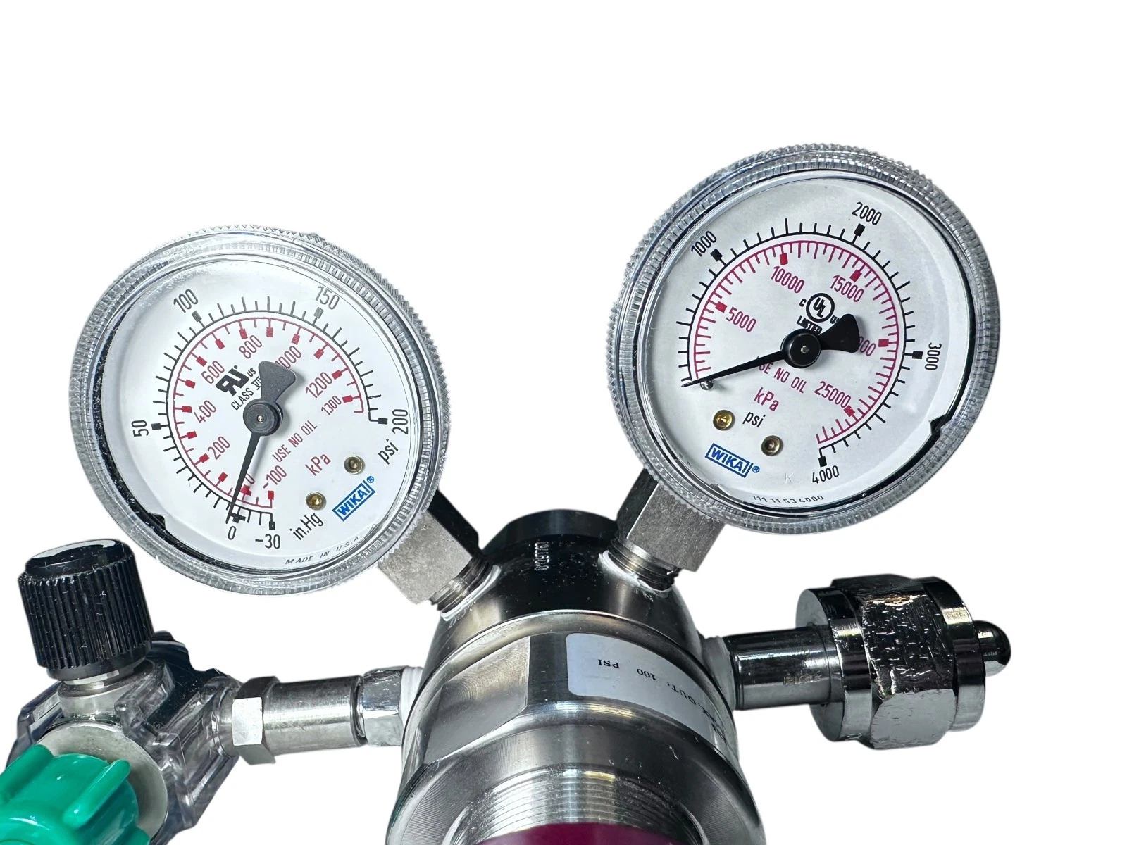 ProStar PRS301233 Regulator 3000 PSI 100 PSI WIKA Dual Gauge Ohmeda Flowmeter — photo 2 of 17