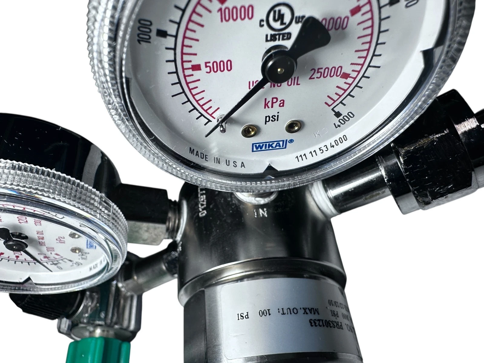 ProStar PRS301233 Regulator 3000 PSI 100 PSI WIKA Dual Gauge Ohmeda Flowmeter — photo 6 of 17