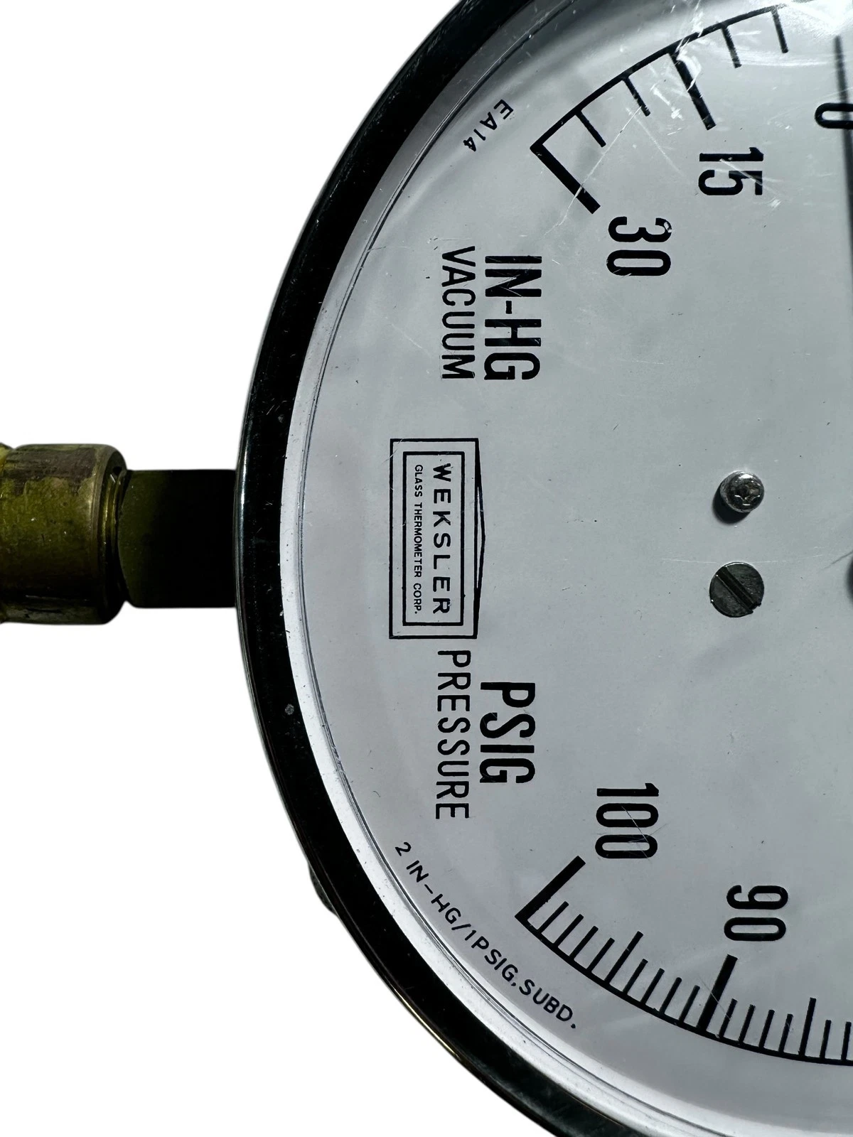 Weksler 4.5" Pressure Vacuum Gauge 0-100 PSIG / 30 IN-HG W/Fittings Tested — photo 5 of 6