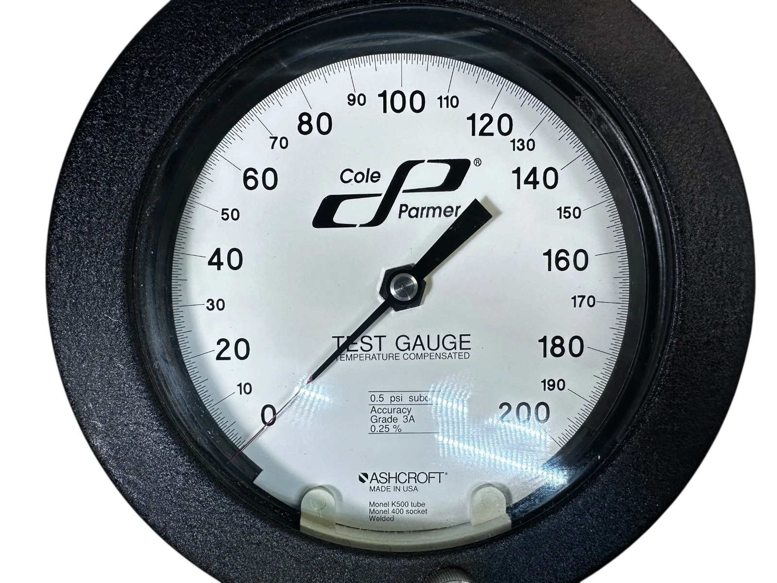 Cole Parmer / Ashcroft 200 PSI Test Gauge – Grade 3A 0.25% Accuracy – Made in US — photo 2 of 8