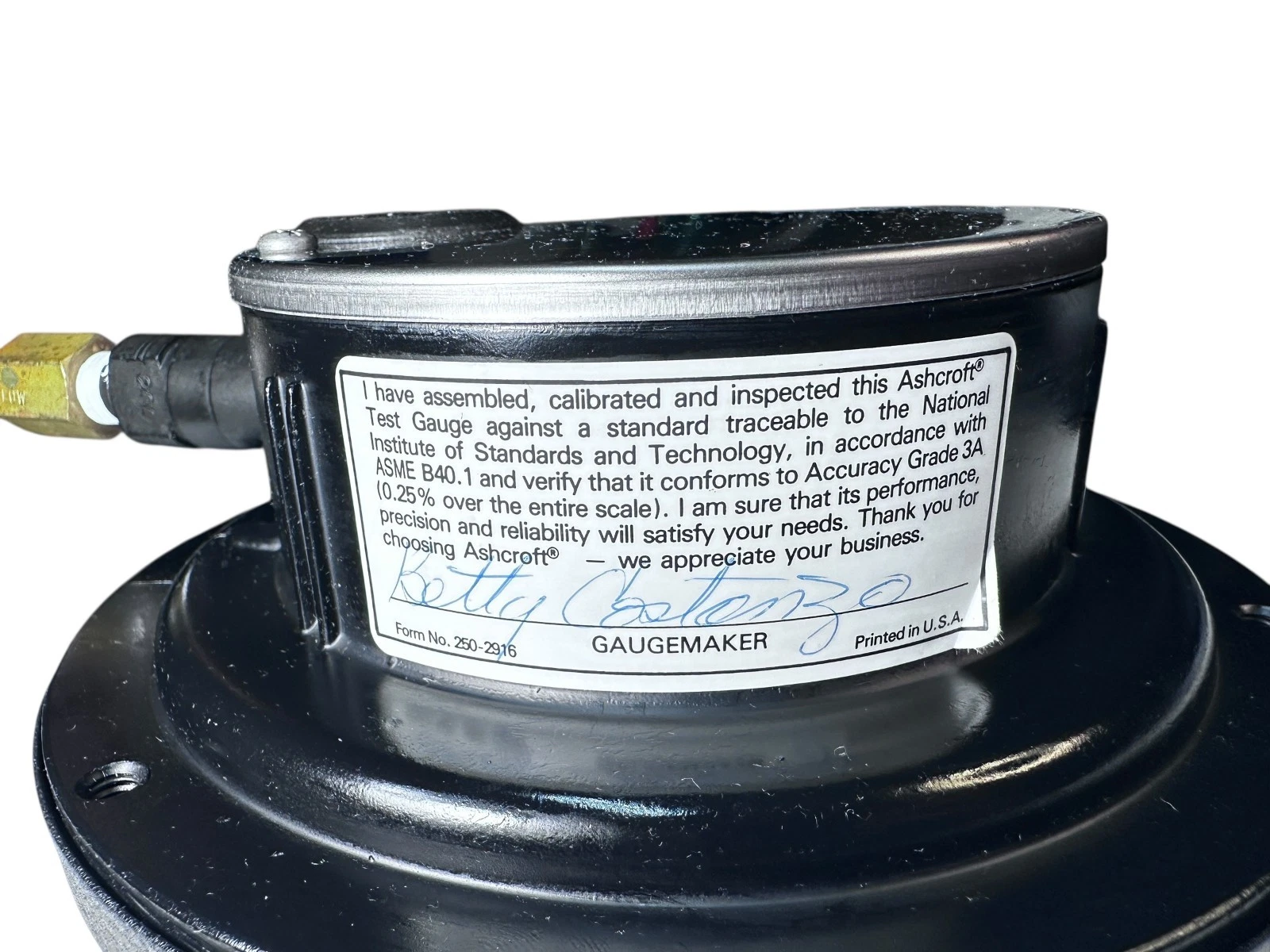 Cole Parmer / Ashcroft 200 PSI Test Gauge – Grade 3A 0.25% Accuracy – Made in US — photo 4 of 8