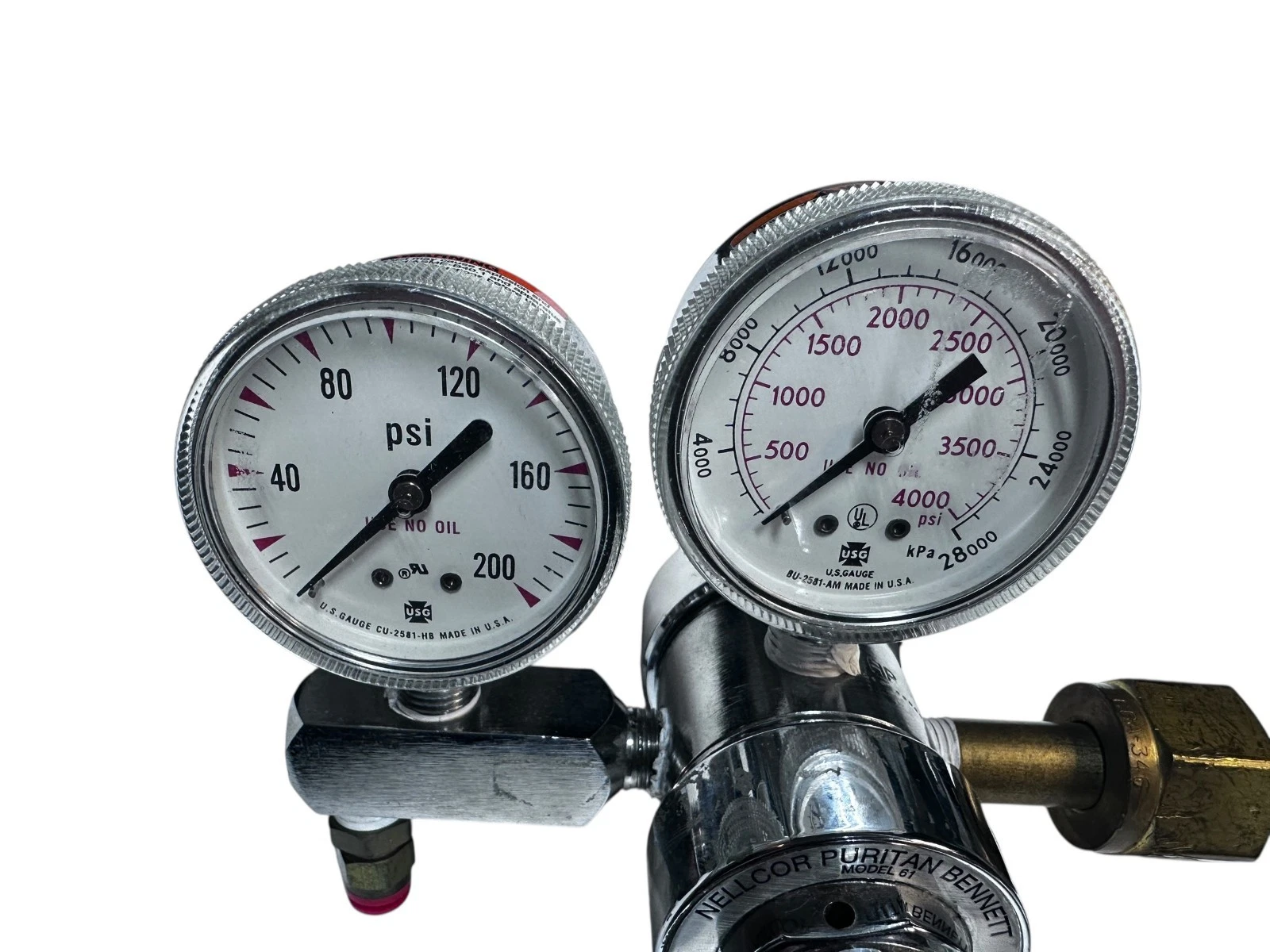 Nellcor Puritan-Bennett Model 61 O₂ Regulator Dual Gauge 0–4000 PSI — photo 3 of 7